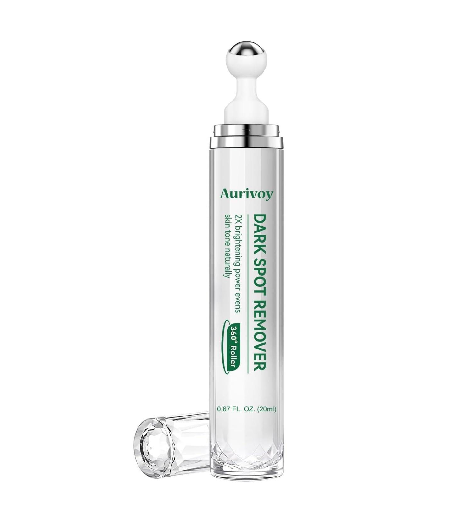 Dark Spot Remover for Face and Body - Dark Spot Corrector for Sun Spots Age Spots Freckles Melasma Brown Spot - Dark Spot Correcting Glow Serum with 360-Degree Roller 2.16 Fl Oz