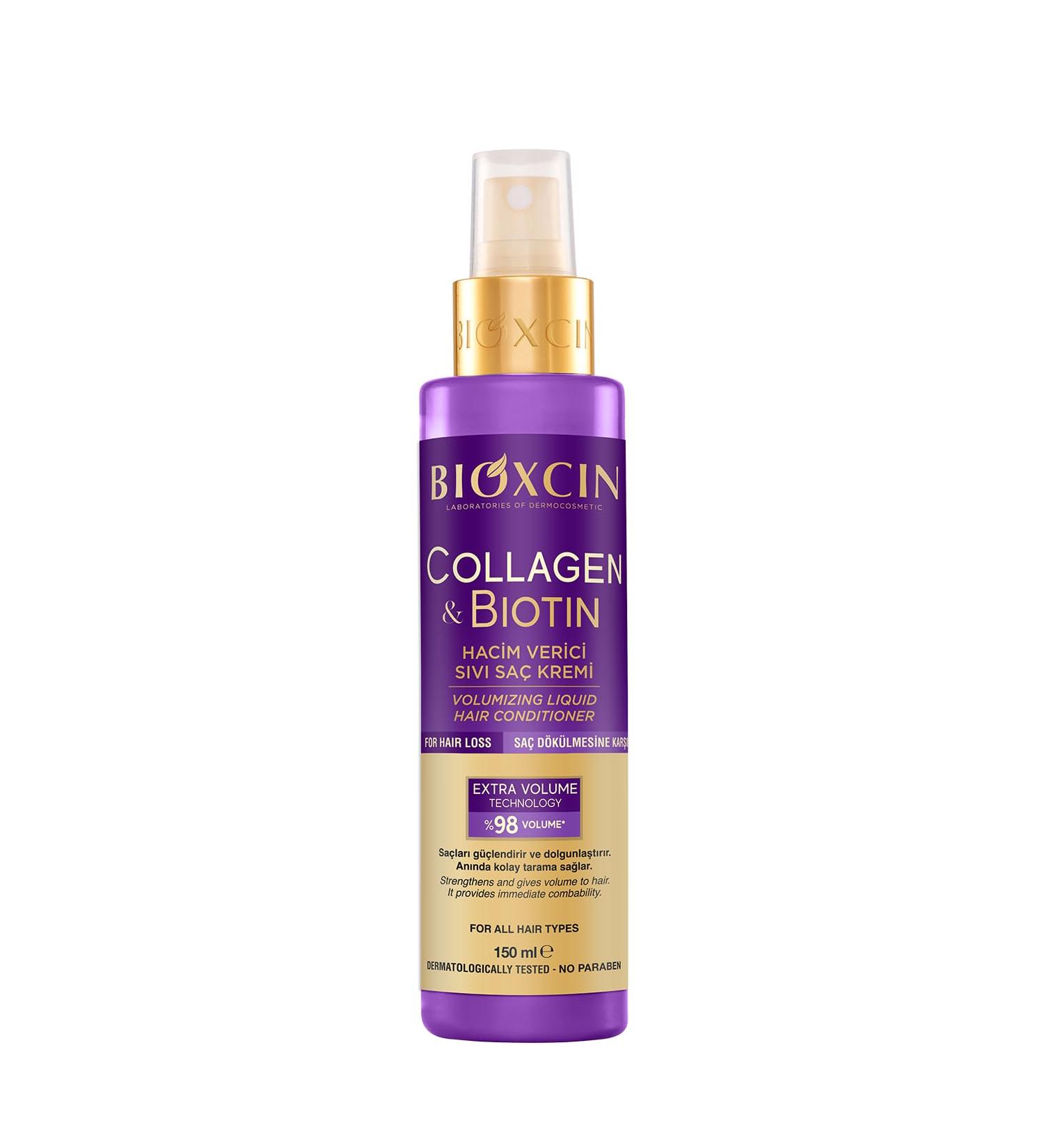  BIOXCIN Bioxcin Collagen & Biotin Volumizing Liquid Conditioner (150 ml) Volume & Shine Leave-in Spray to Combat Hair Loss For Fine and Thin Hair - Buy Online on GoSupps.com
