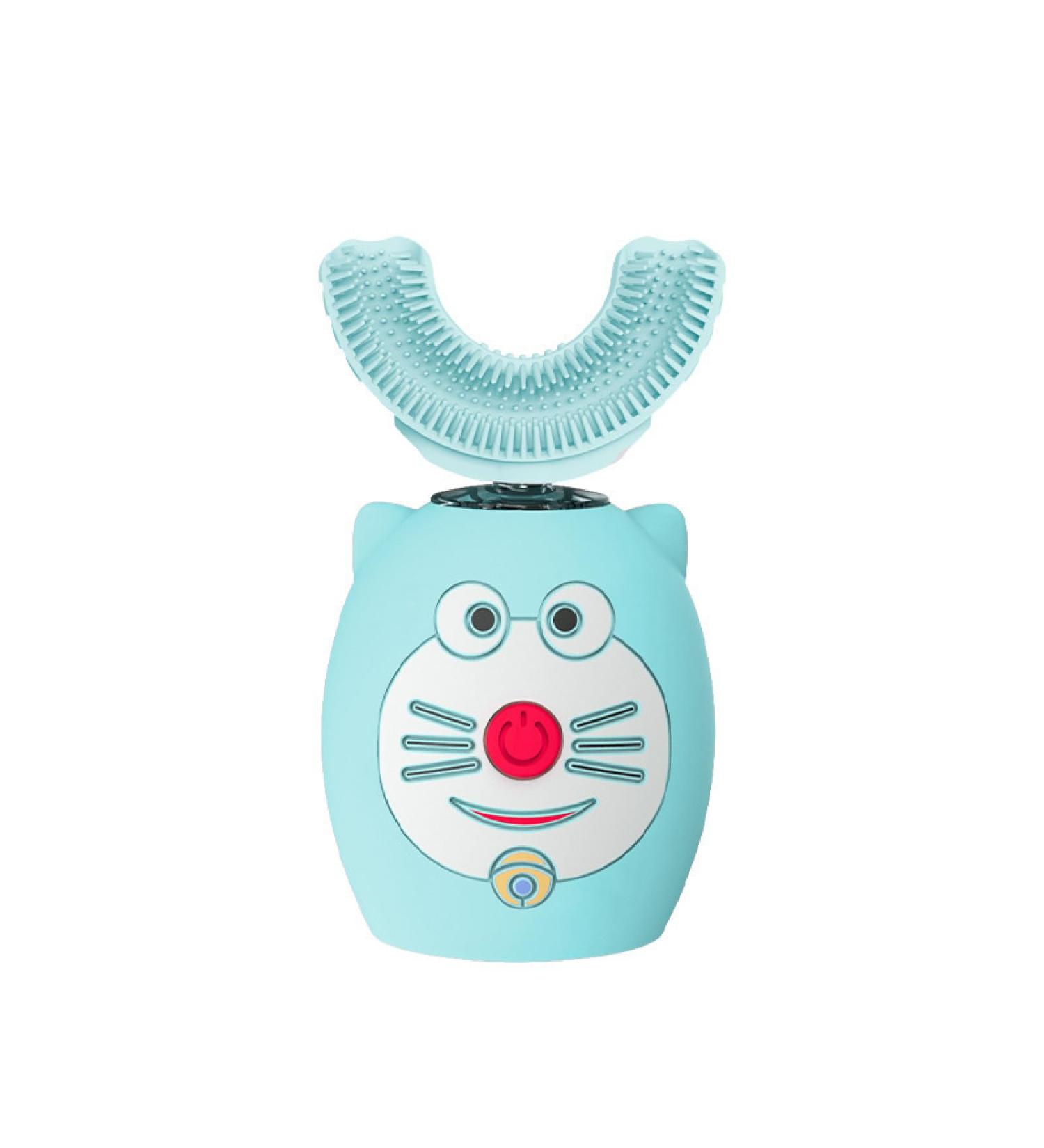 Teeth Whitening Electric Toothbrushes U Shape Children's Toothbrush Ultrasonic Cleaning Teeth Smart Scaler Silicone Waterproof Rechargeable Electric Toothbrush Dd Blue (1 7 Years Old)