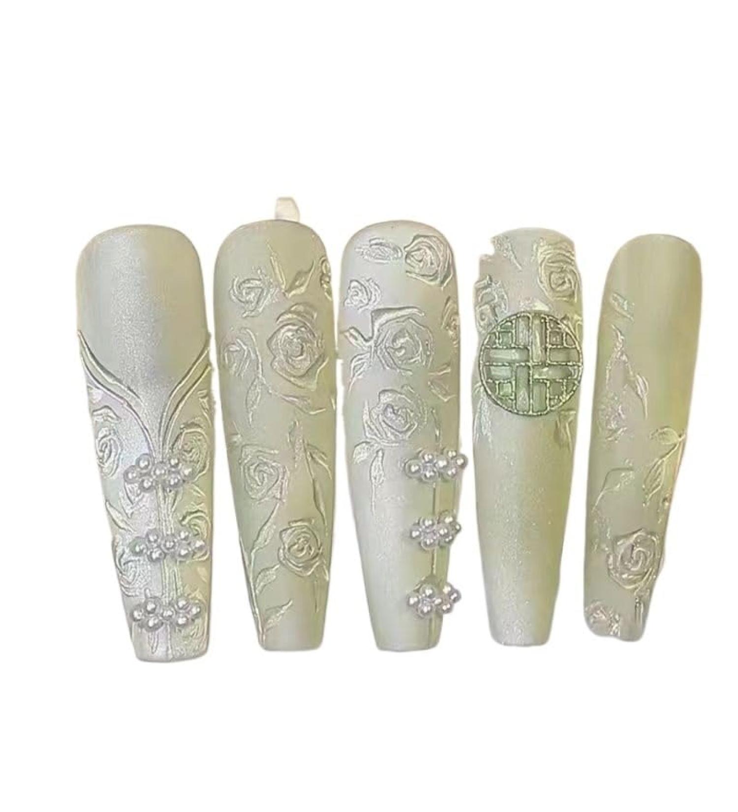 Temperament manicure handmade new Chinese dark cheongsam manicure wearing a detachable finished nail patch.(XS) - Buy Online on GoSupps.com