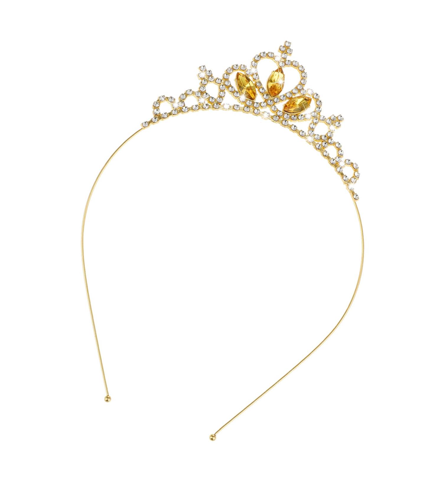 Sibba Princess Tiara Crown Headpieces Hair Hoop Tiara Gems Rhinestone Tiara Head Crown Headband for Girls Wedding Prom Party Costume Christmas Gifts(Gold) - Buy Online on GoSupps.com