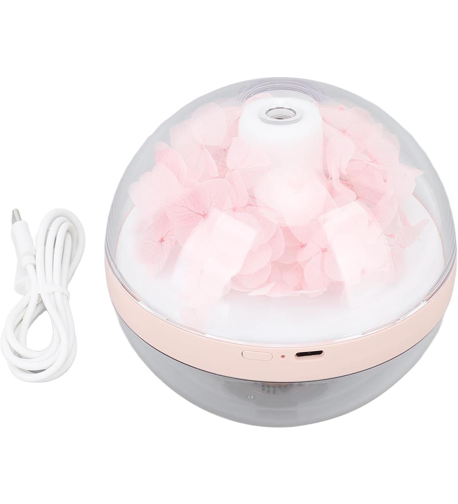 Mini LED Essential Oil Diffuser & Humidifier - Pink Eternal Flower 270ml | Shop Internationally - Buy Online on GoSupps.com