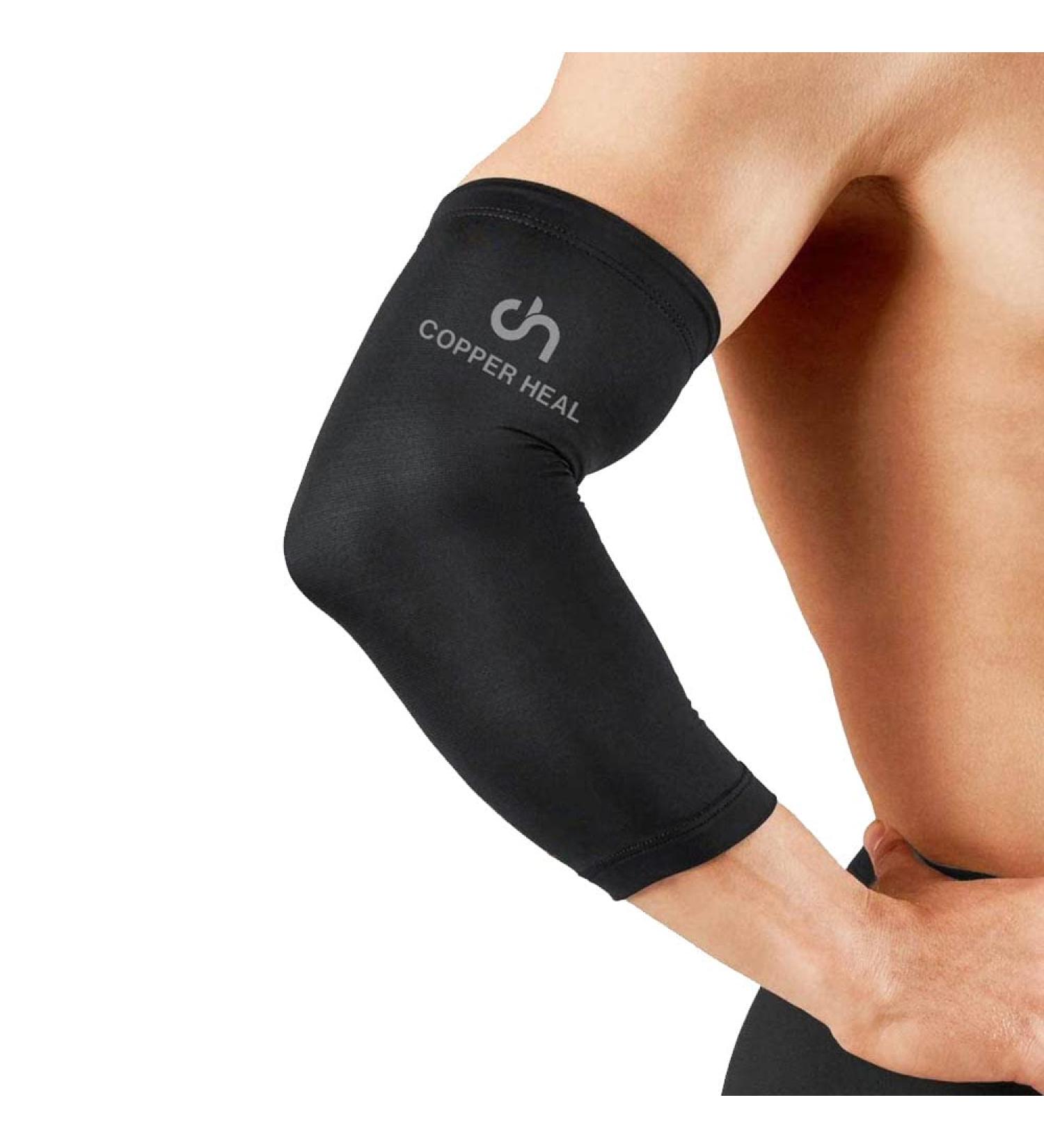 COPPER HEAL Elbow Compression Sleeve - Large (Pack of 1) - Support Stiff Muscles, Joints & Tendonitis - Guaranteed Recovery Brace with High Copper Content - Buy Online on GoSupps.com