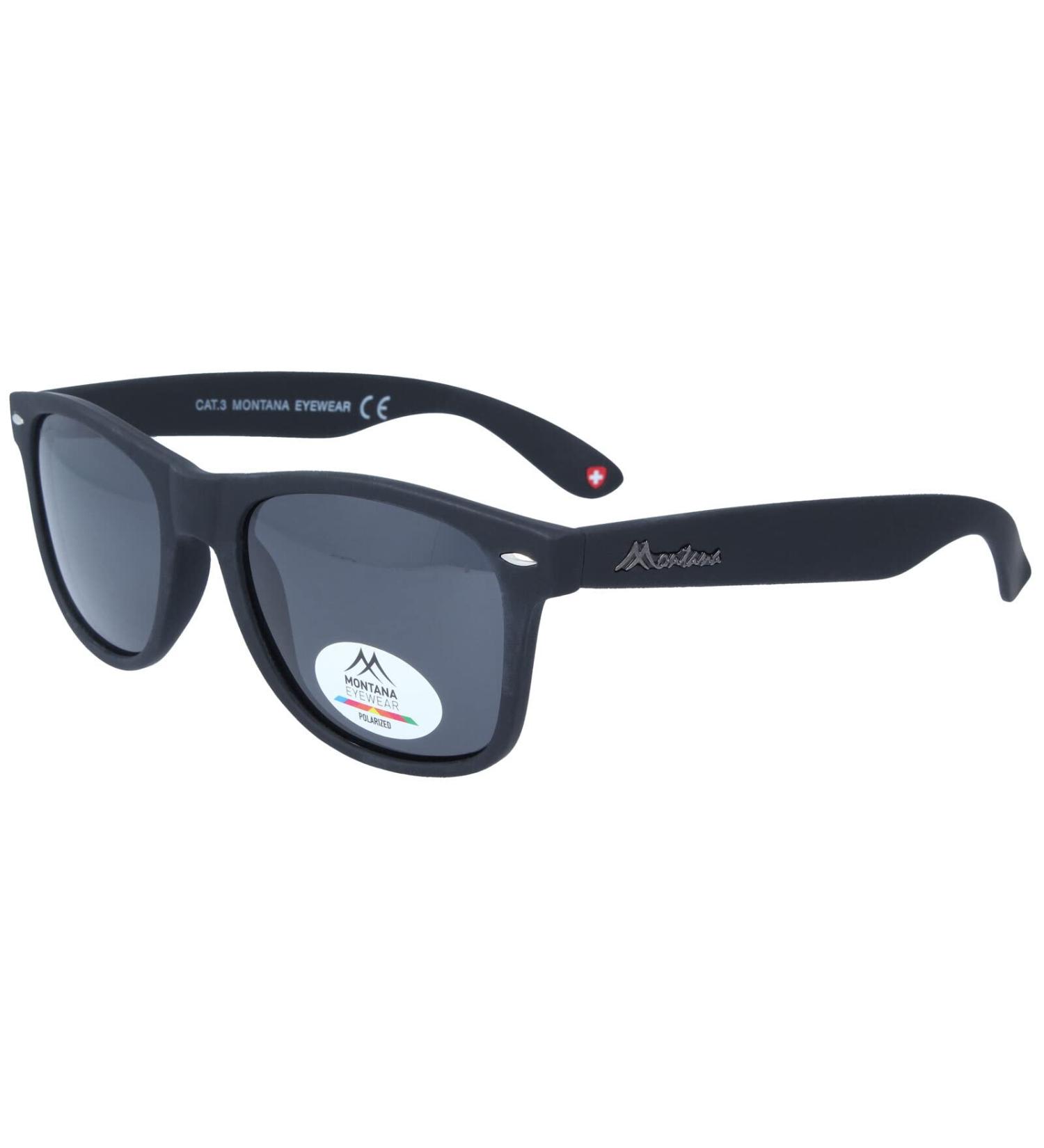 Montana Eyewear Unisex MP1x-XL - Polarized sunglasses made of matte plastic Black - Grey