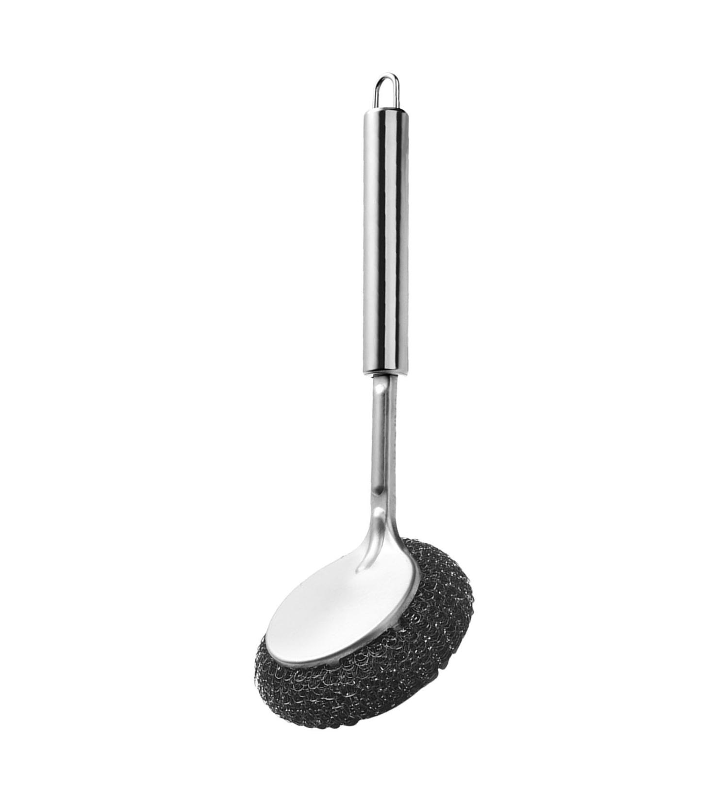 Metal Dishwashing Brush Stainless Steel Brush with Handle Reusable Scrubbing Scrubbing Pad Steel Wool for Cutlery Pots Stovetops Sinks - Buy Online on GoSupps.com