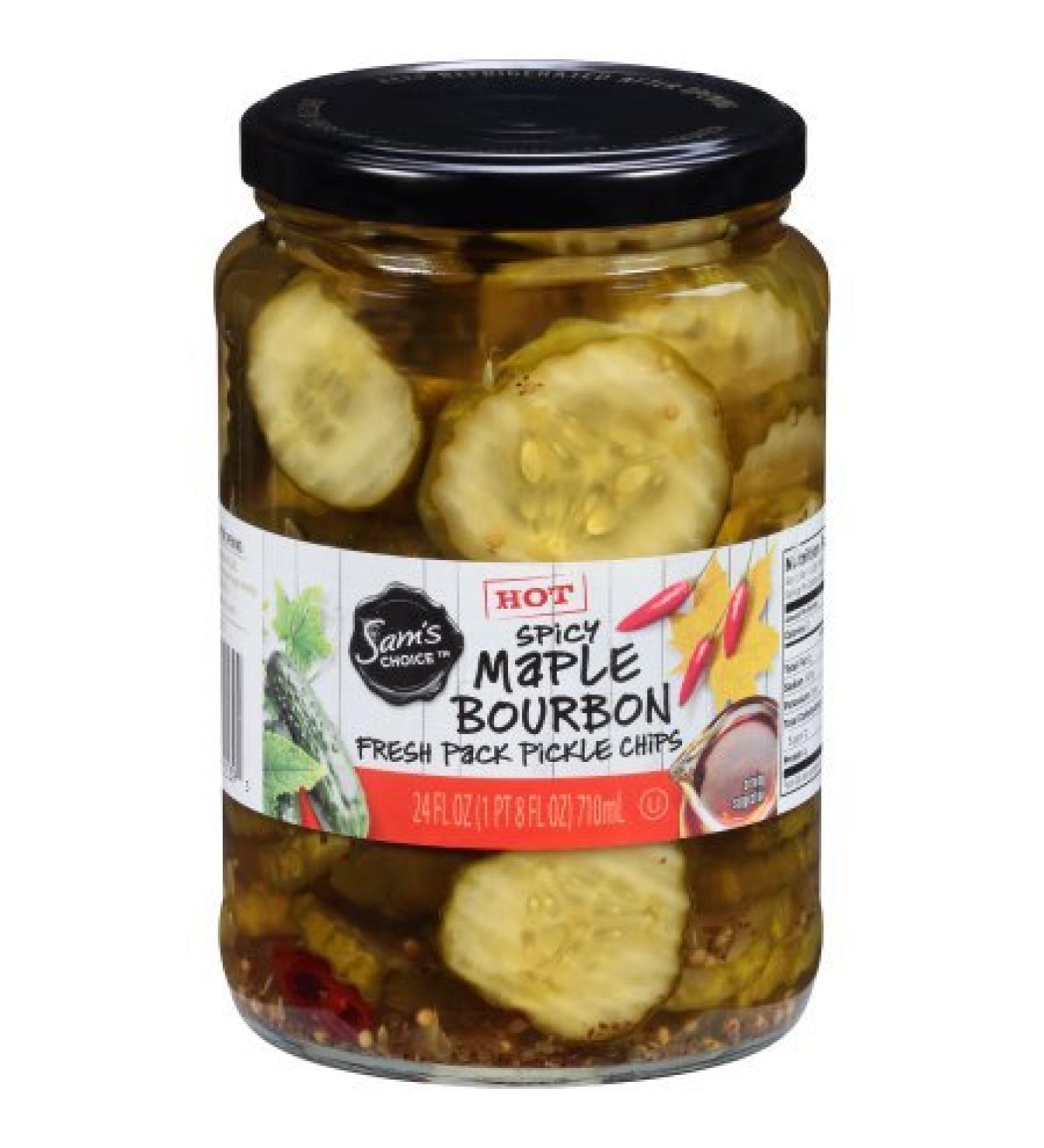 Spicy Maple Bourbon Pickle Chips Hot 24 oz. Jar