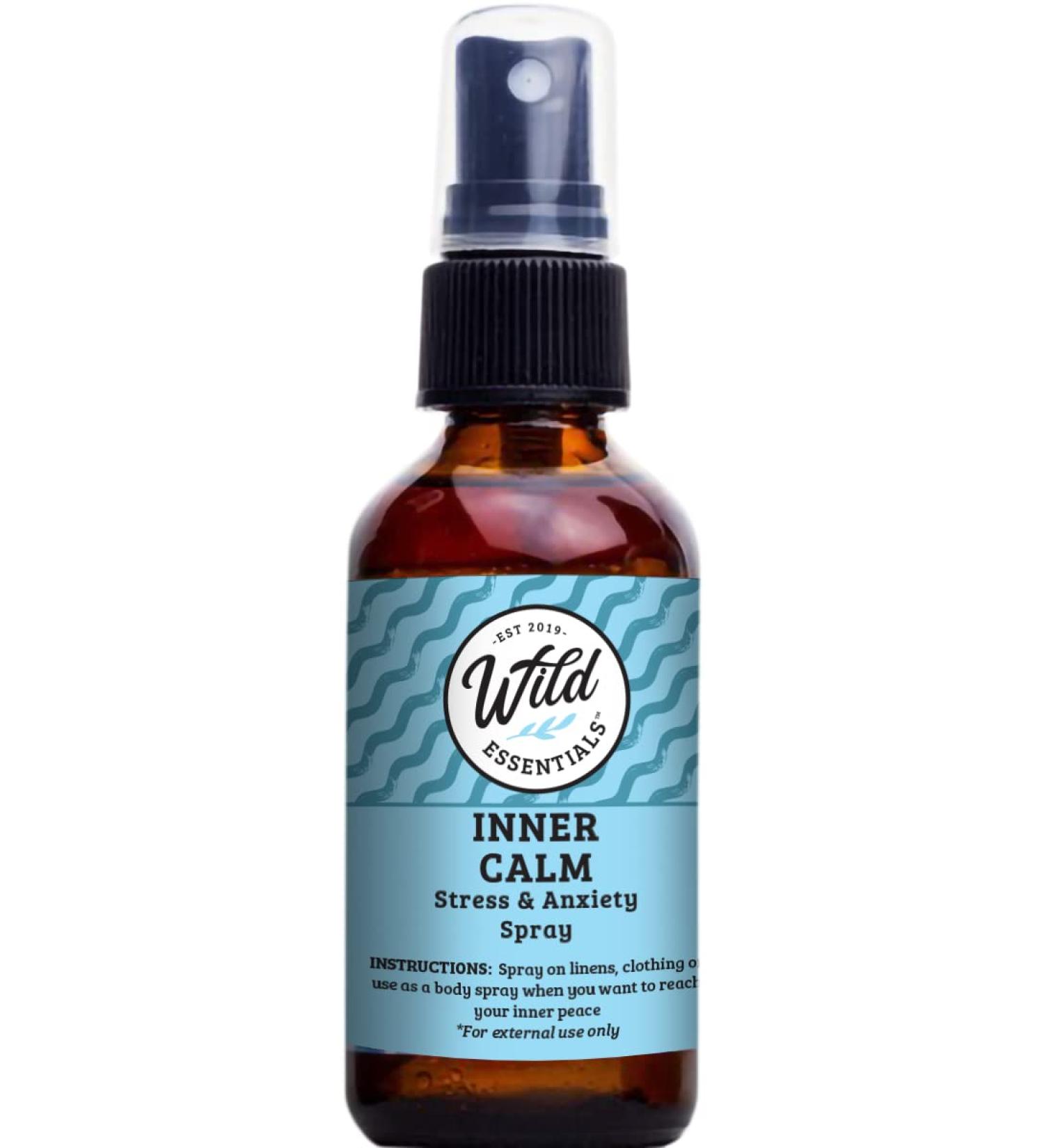 Wild Essentials Inner Calm Spray - All Natural Calming Aromatherapy with Essential Oils & Witch Hazel | 2oz | Relax & Meditate Anywhere - Buy Online on GoSupps.com