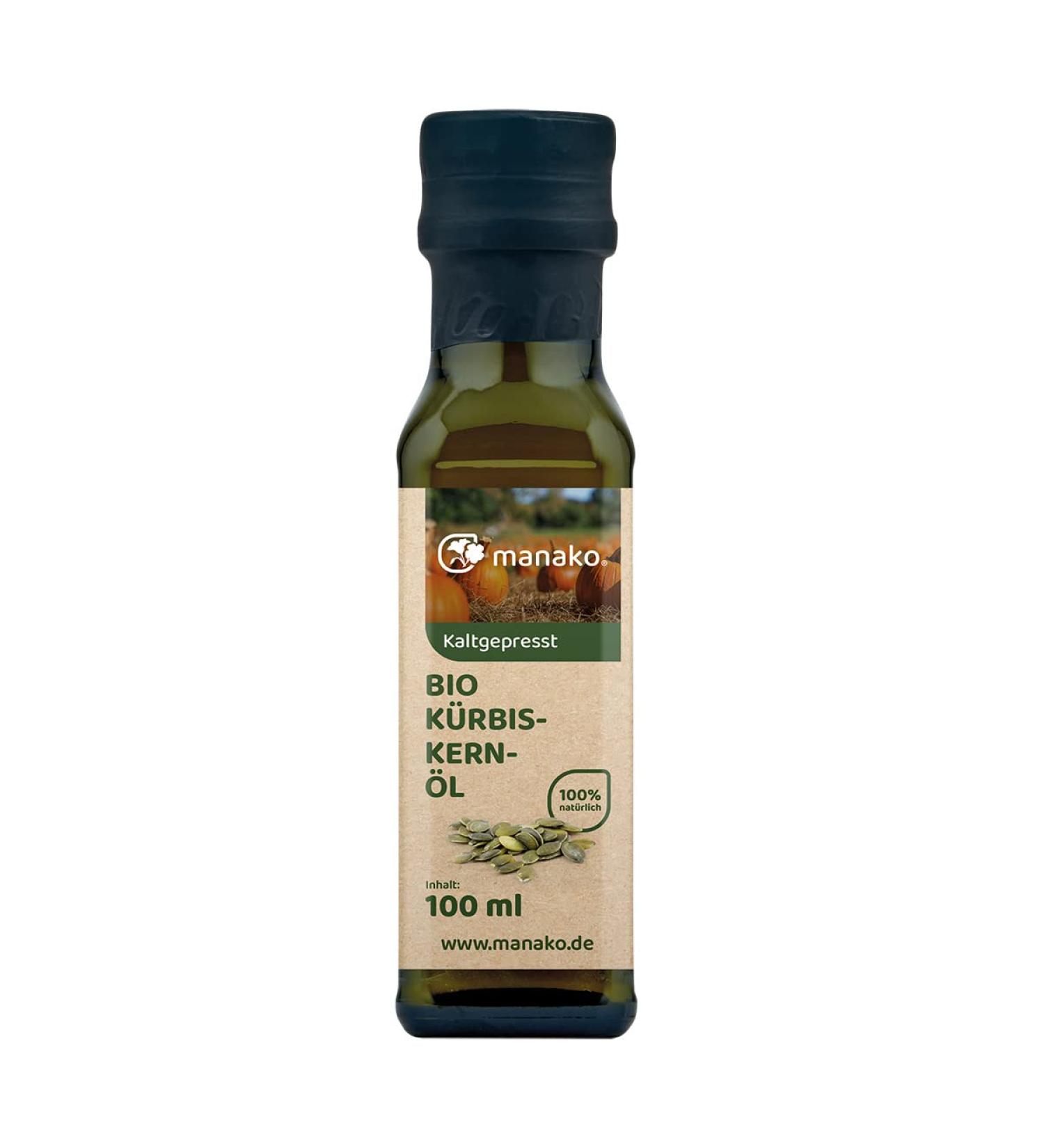 manako ORGANIC pumpkin seed oil roasted cold-pressed 100 ml glass bottle pumpkin seed oil 0.1 l (1 pack)