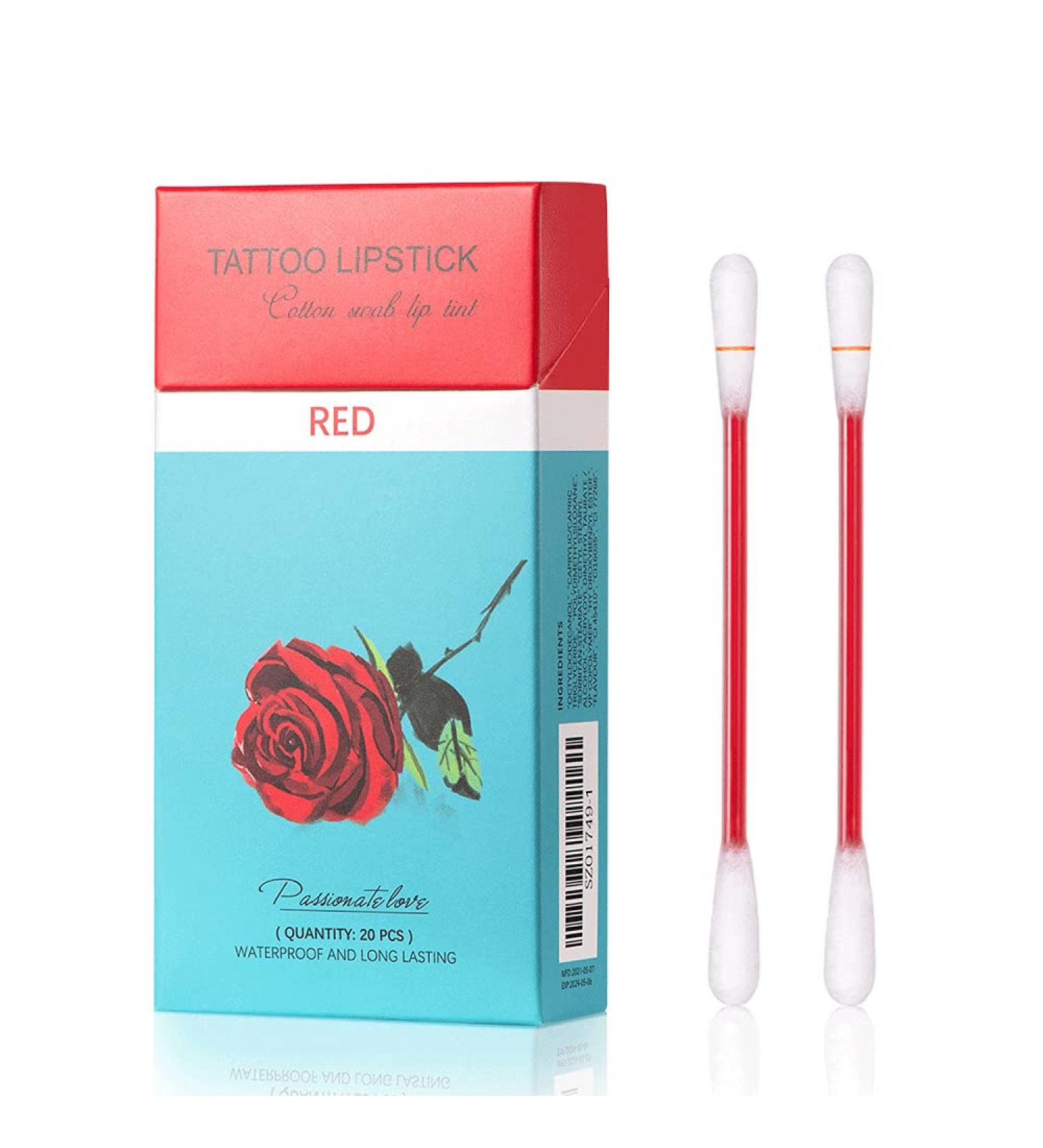 Sokgo 20Pcs Cotton Swab Lip Tint - Waterproof, Long Lasting & Portable Lip Gloss (Red) - Buy Online on GoSupps.com