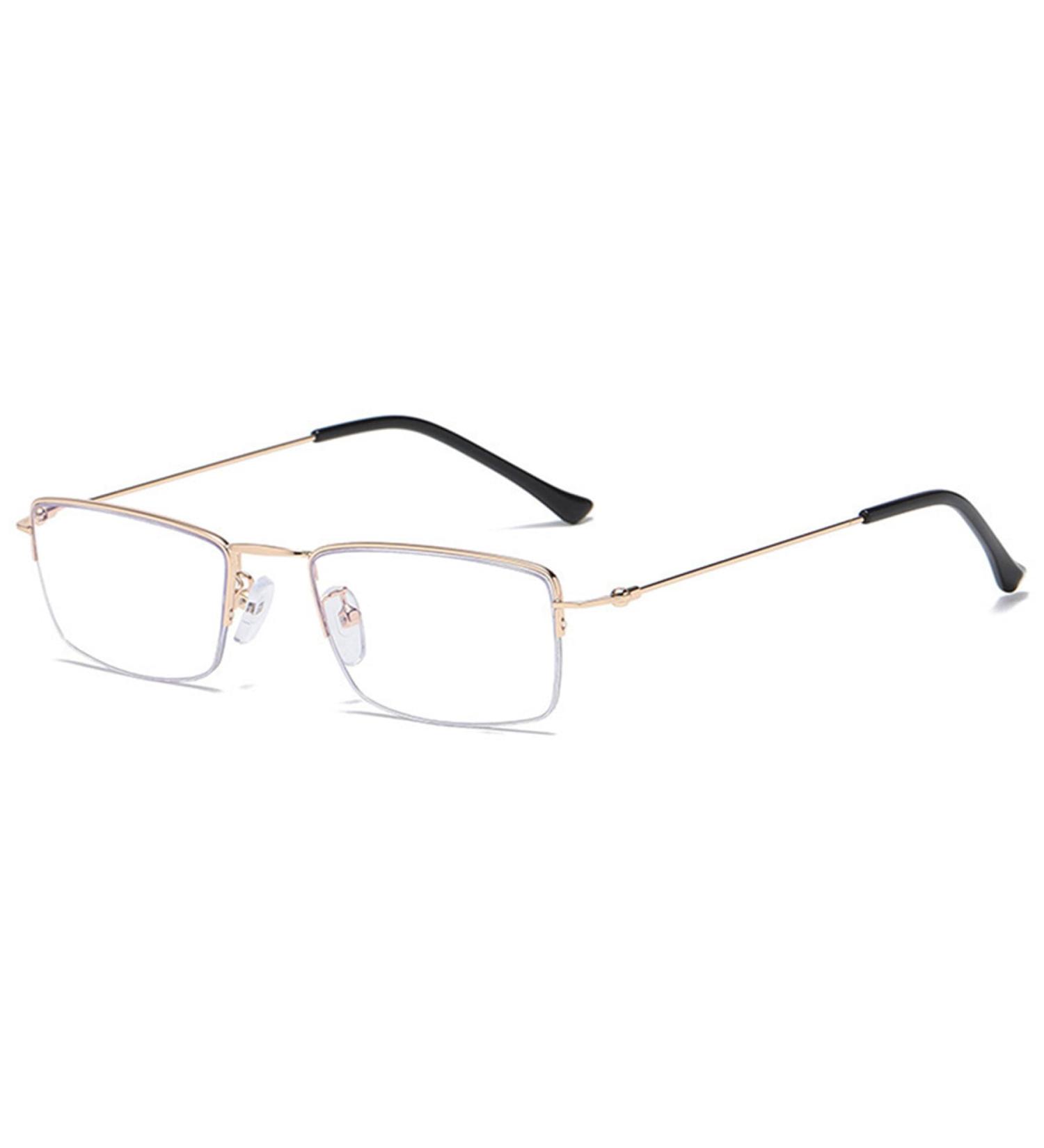 Lanomi Halbrand Metal Reading Glasses | Ultralight Gold Multifocal | Blue Light Filter | 3.0x Magnification - Buy Online on GoSupps.com