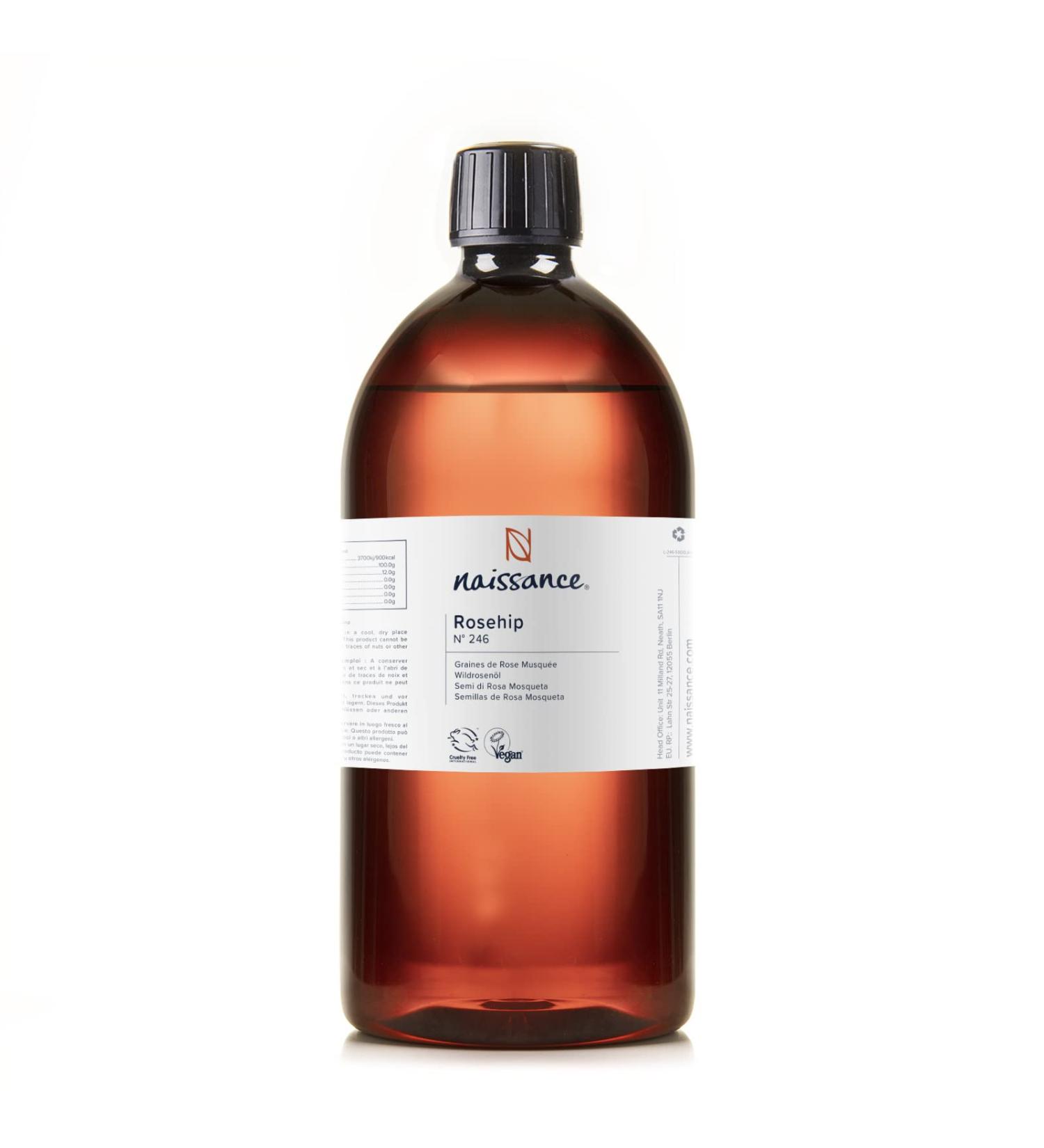 Naissance Rosehip Seed Oil (No. 246) - 900ml - Natural Hydrating Nourishing Moisturising - Ideal for Skin Face Hair Body - Vegan Hexan Free No GMO 900 ml (Pack of 1) - Buy Online on GoSupps.com