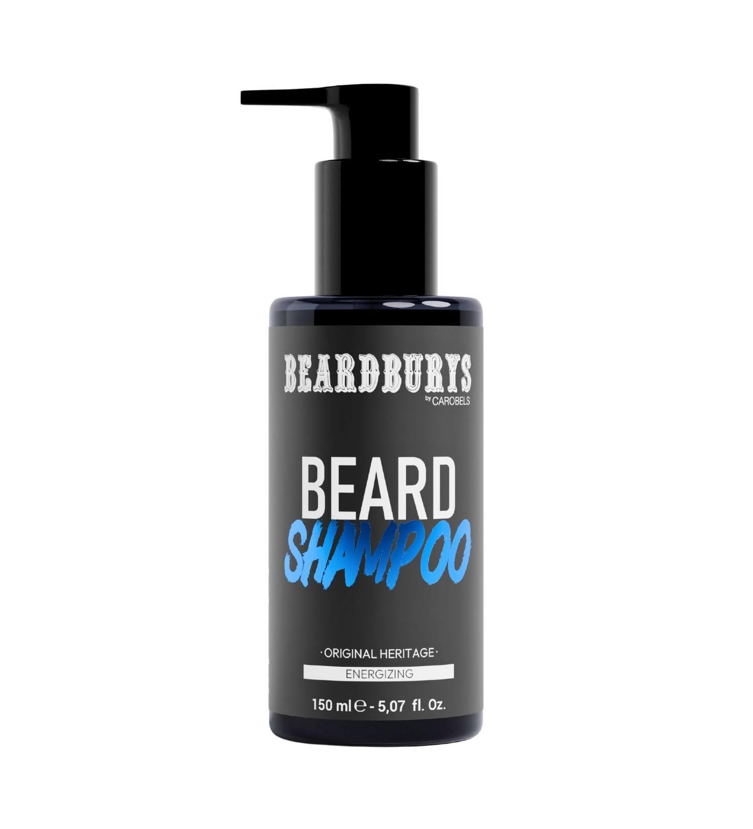 Beardburys 2 in 1 Beard Shampoo for Men | Face Wash & Beard Soap - Protected Skin & Soft Beard Sulphate & Paraben Free Vegan Original Scent - 150ml - Buy Online on GoSupps.com