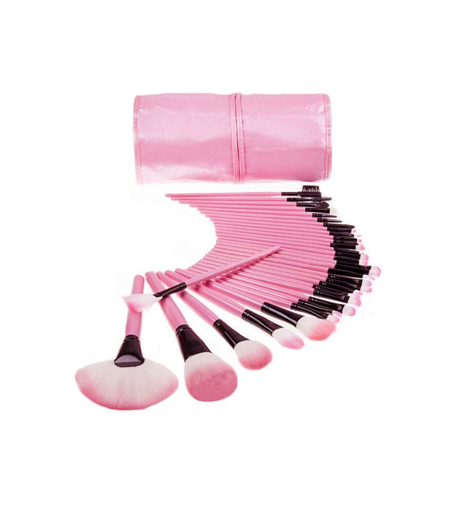 32 Logs Makeup Brush Set - Pink & Black Makeup Brushes | Professional Makeup Tools for Flawless Application - Buy Online on GoSupps.com