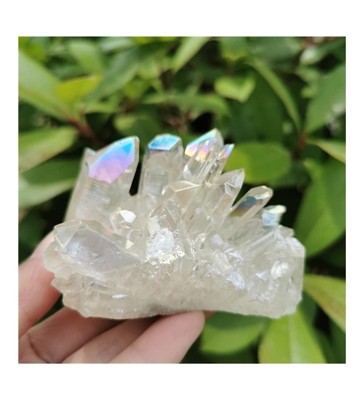 Stone Crafts Natural Crystal Cluster Electroplating Angel Aura Crystals Stones Natural Luster - Buy Online on GoSupps.com