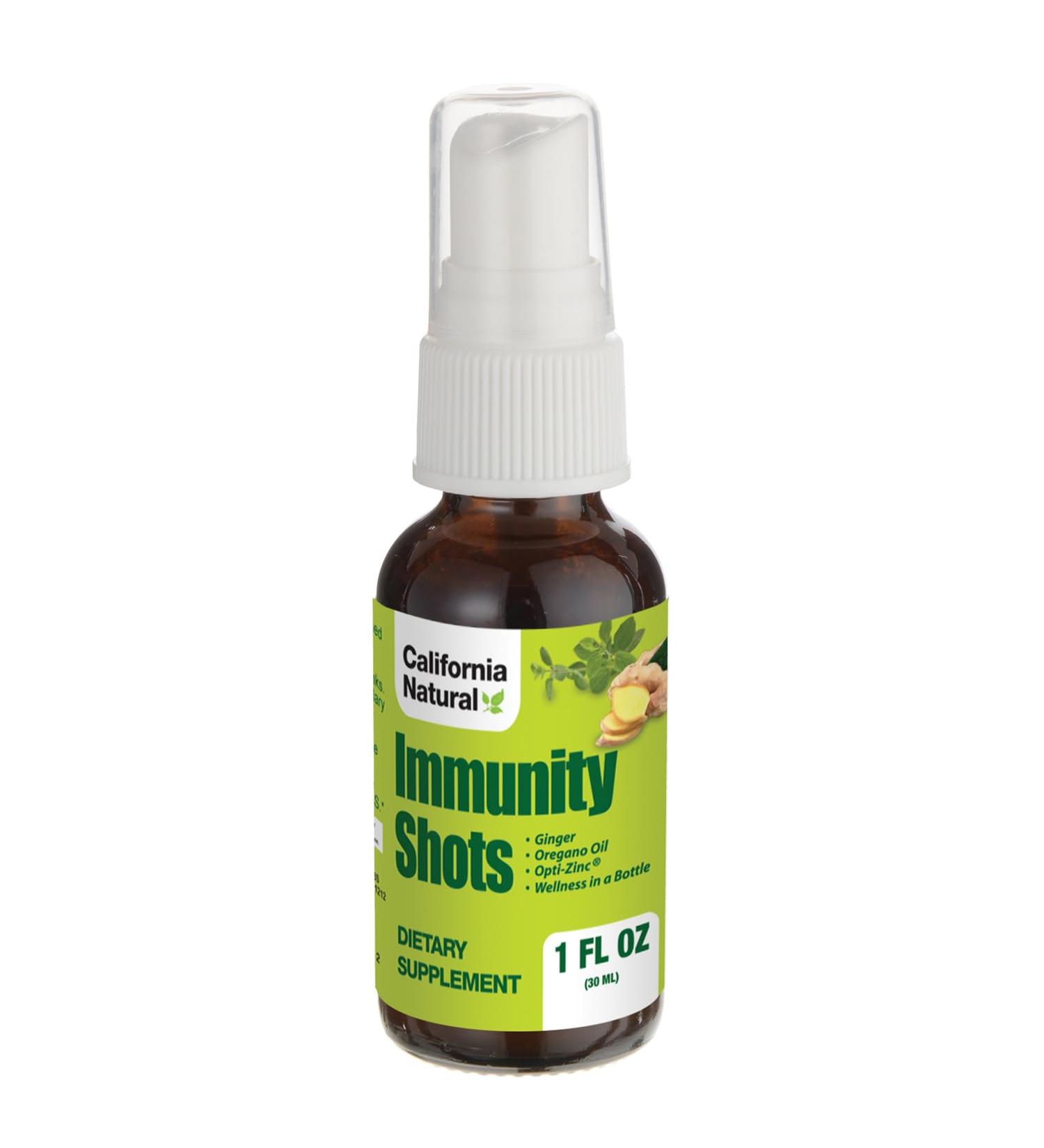California Natural Immunity Shots 1oz Bottle Organic Ginger Root Oregano Oil - Potent & Pure Immune System Booster - Immune System Support & Wellness Shot (Pack of 1) - Buy Online on GoSupps.com