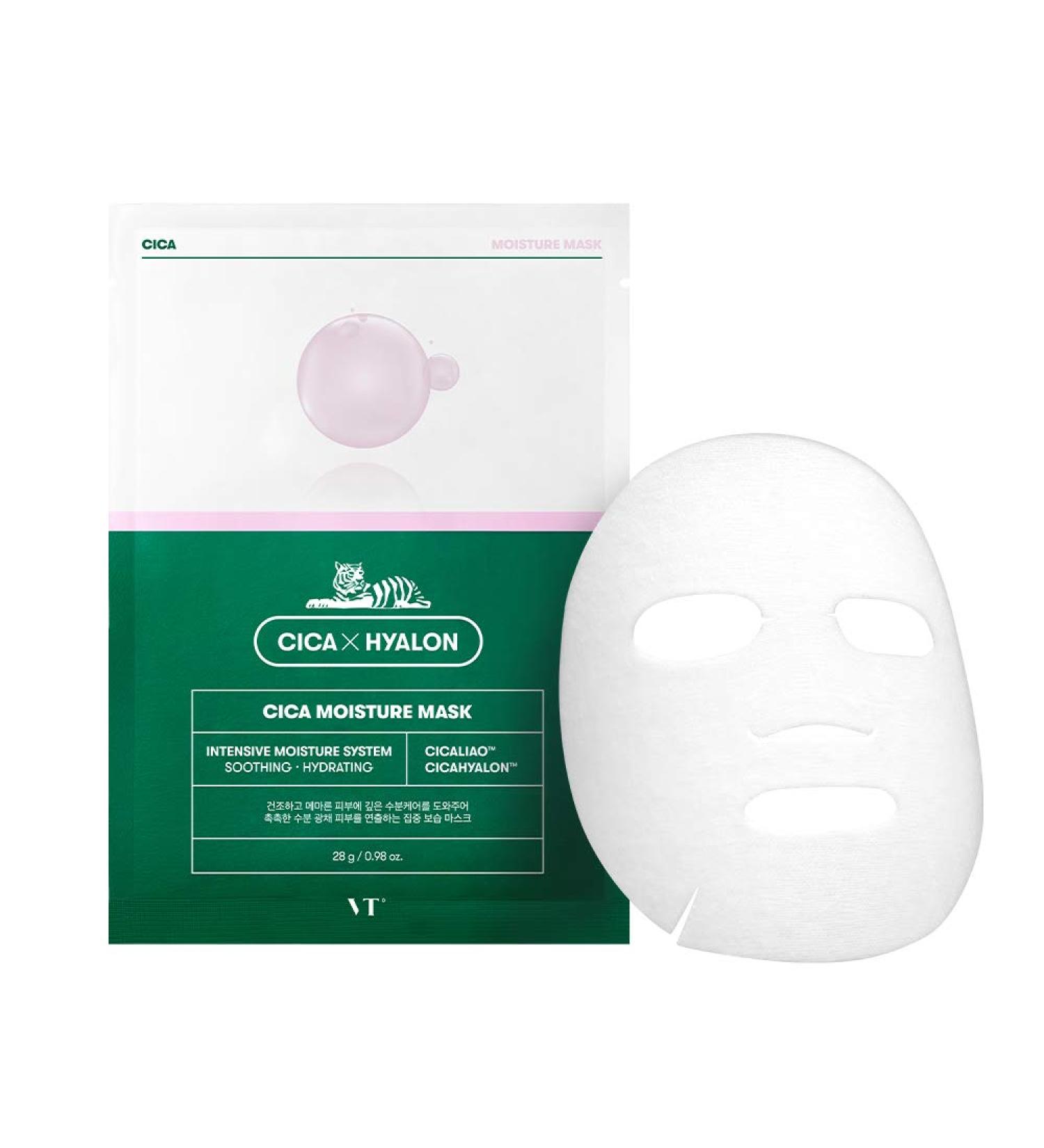 VT COSMETICS CICA MOISTURE Mask (6Pcs) | Hyalon Sheet Mask for Moisturizing & Acne Care with Centella Asiatica Extract | Korean Skin Care - Buy Online on GoSupps.com