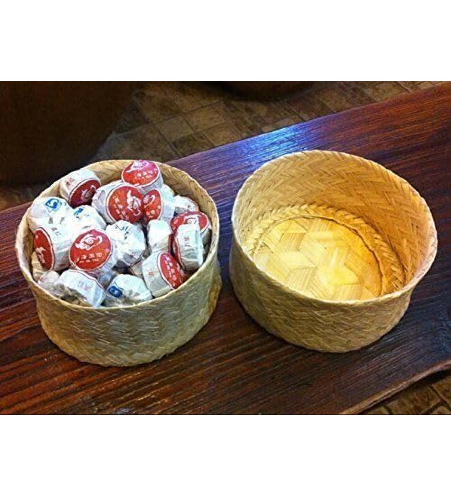 Pu erh mini tea cakes fermented Tuocha top grade total 270 grams in bamboo box. - Buy Online on GoSupps.com