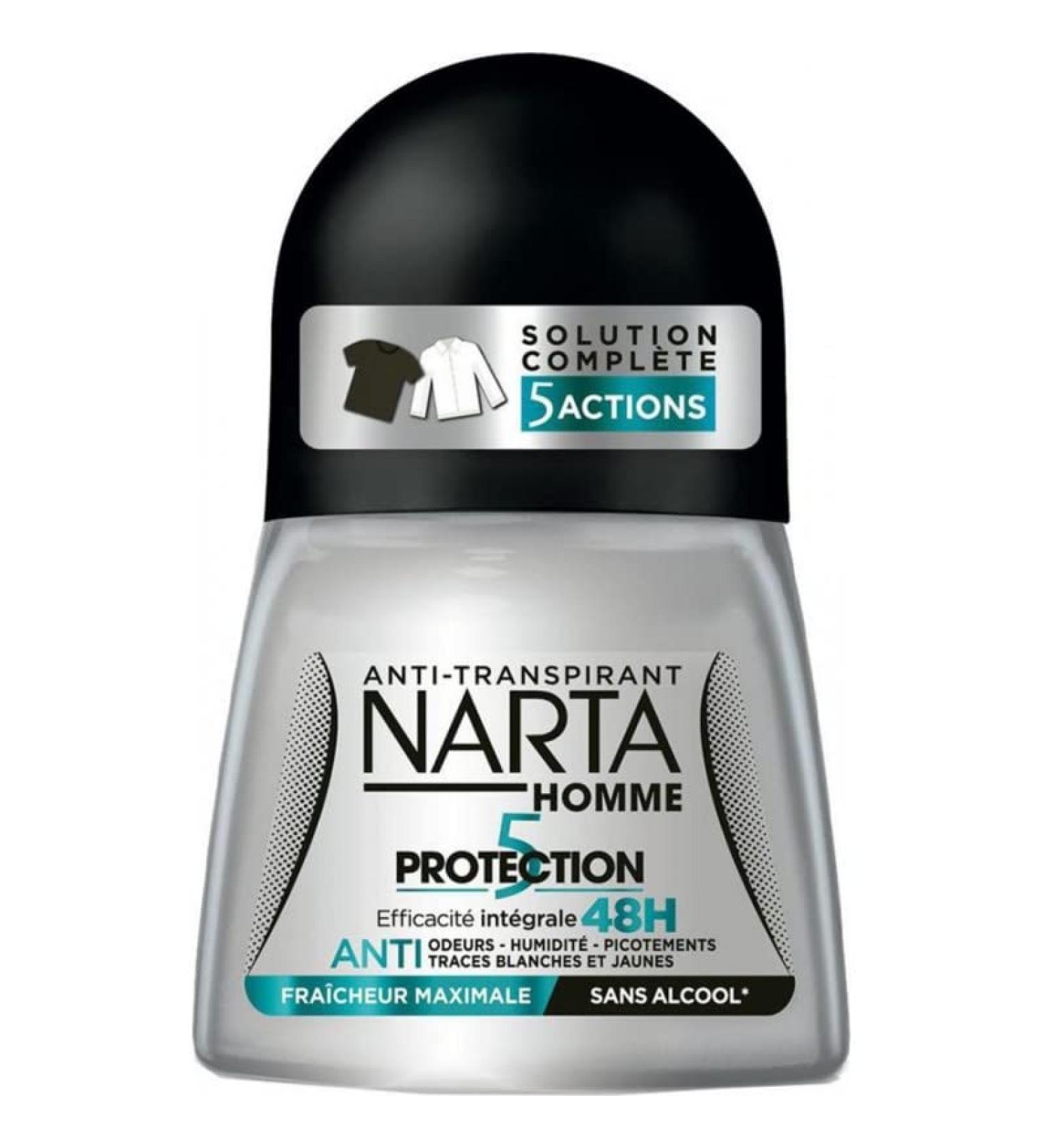 Narta Narta Men's Roll-On Anti-Perspirant 5 Actions Effectiveness 48h Maximum Freshness 50 ml (Pack of