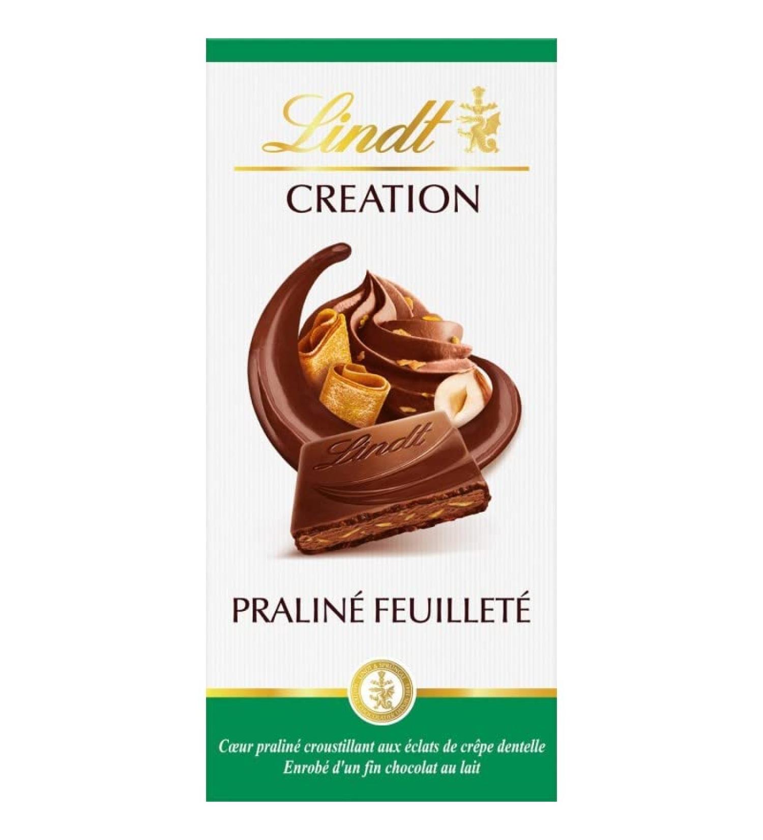  G n rique LINDT Chocolate Creation Milk Praline Feuillet - 150g: A melt-in-your-mouth crunchy treat for chocolate lovers - Pack of 4 - Buy Online on GoSupps.com