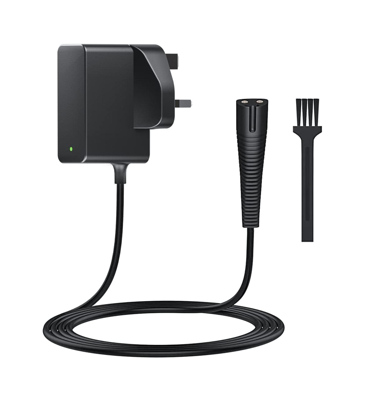 12V Braun Shaver Charger Cable for Series 1 3 5 7 9 Trimmer Beard - 3 Pin Chargers Power Lead for Epilator Silk-Epil 9 7 5 - Compatible with 3040s 3010s 300BT 3000s 3020s - Razor Charger with Light and Brush - Buy Online on GoSupps.com