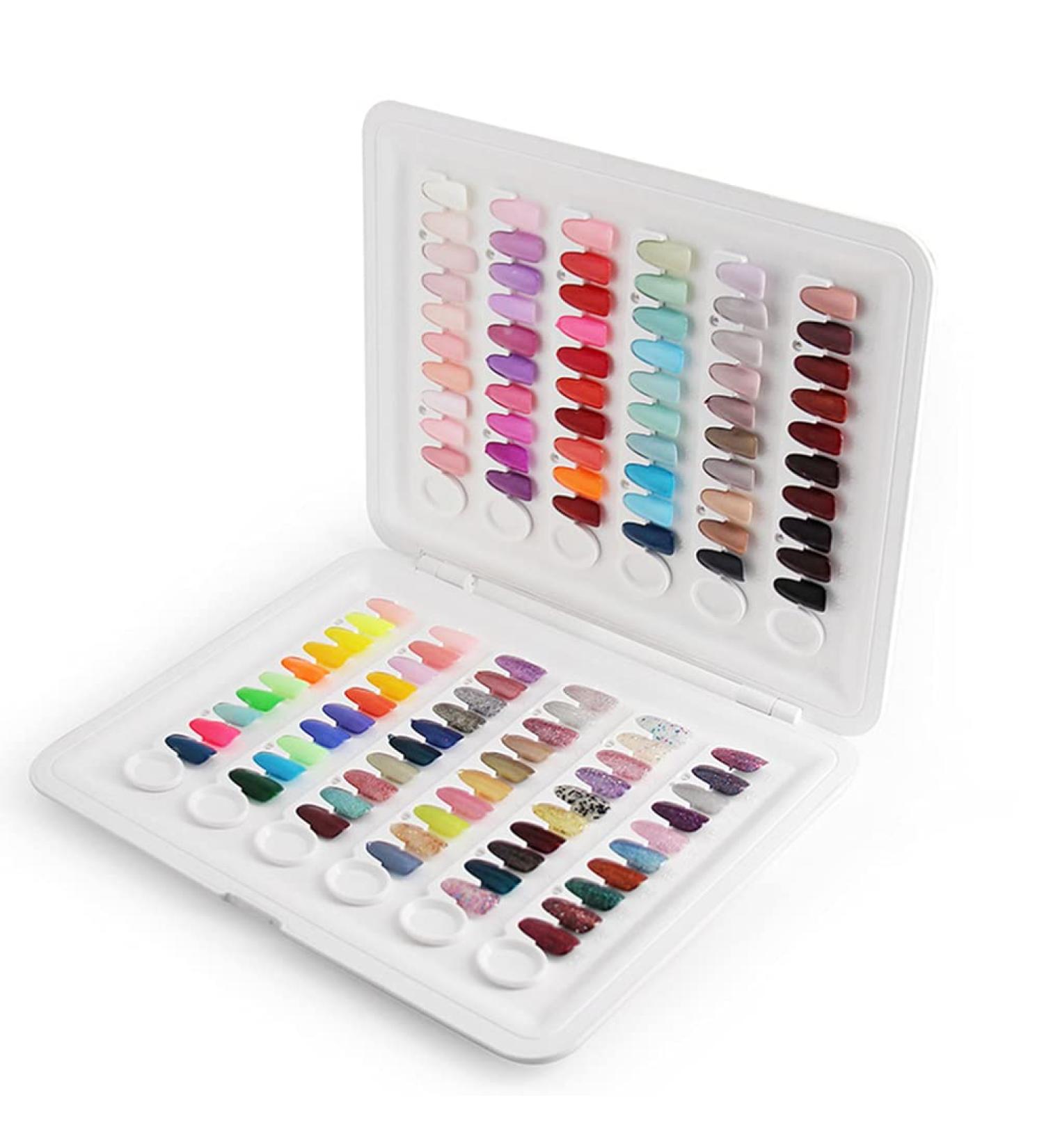 1pc Nail Color Book Color Cards Fake Tips Display Book Nail Color Display Board Color Card Book Chart Nail Art Tool Nail Color Sample Plate Nail Polish Glue Abs White Template - Buy Online on GoSupps.com