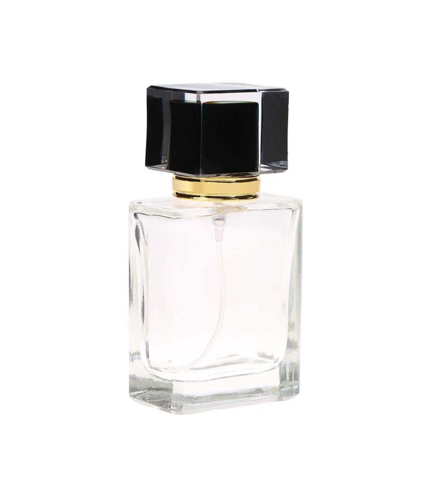 Yosoo Health Gear Glass Perfume Bottle 50ml Empty Glass Perfume Spray Bottle Atomiser Refillable Transparent Square Perfume Spray Bottle Atomizer(black) - Buy Online on GoSupps.com