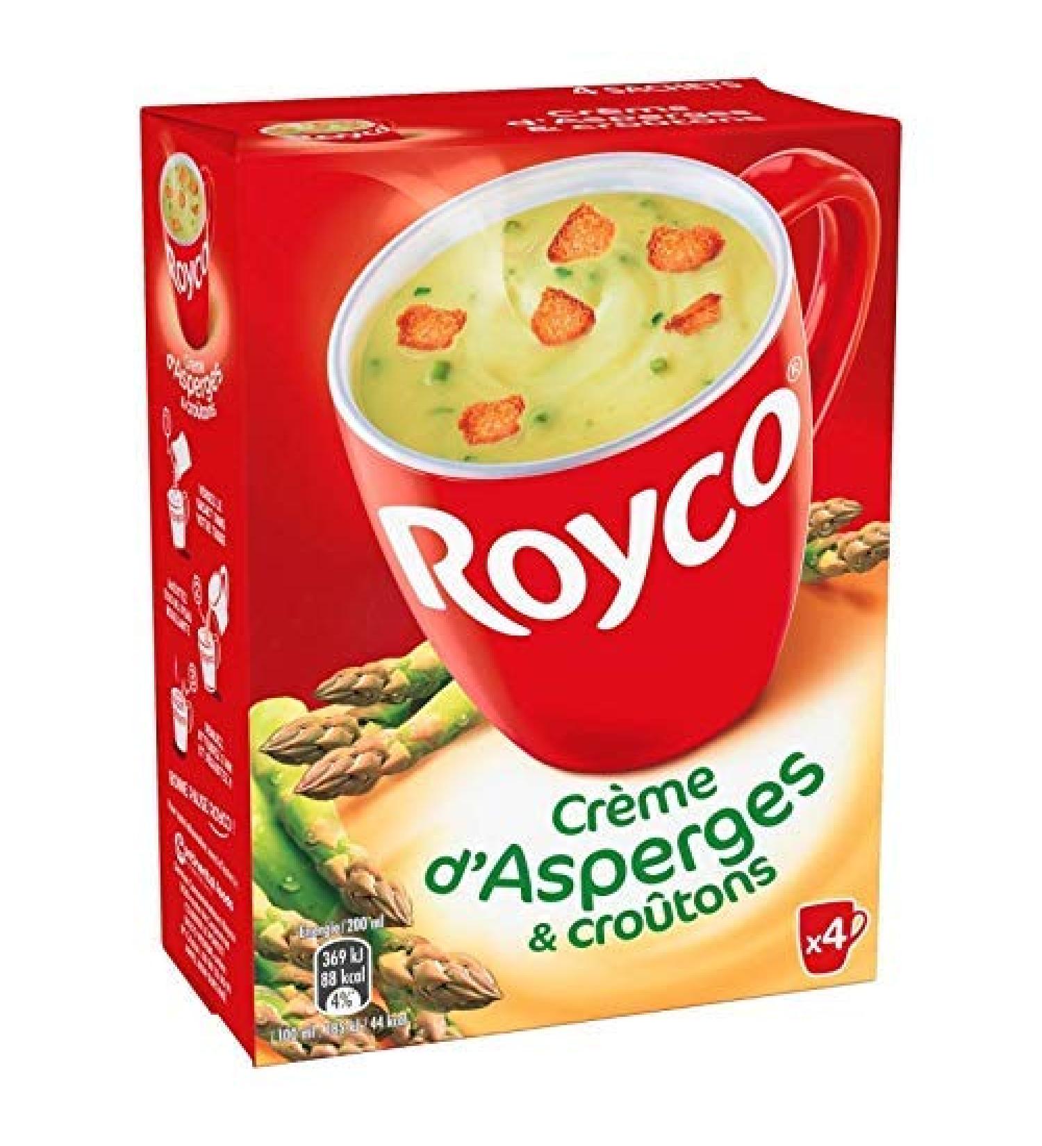 Epicerie sal e ROYCO - Minute Soup Cream of Asparagus and Croutons 60G - Pack of 4 - Free delivery