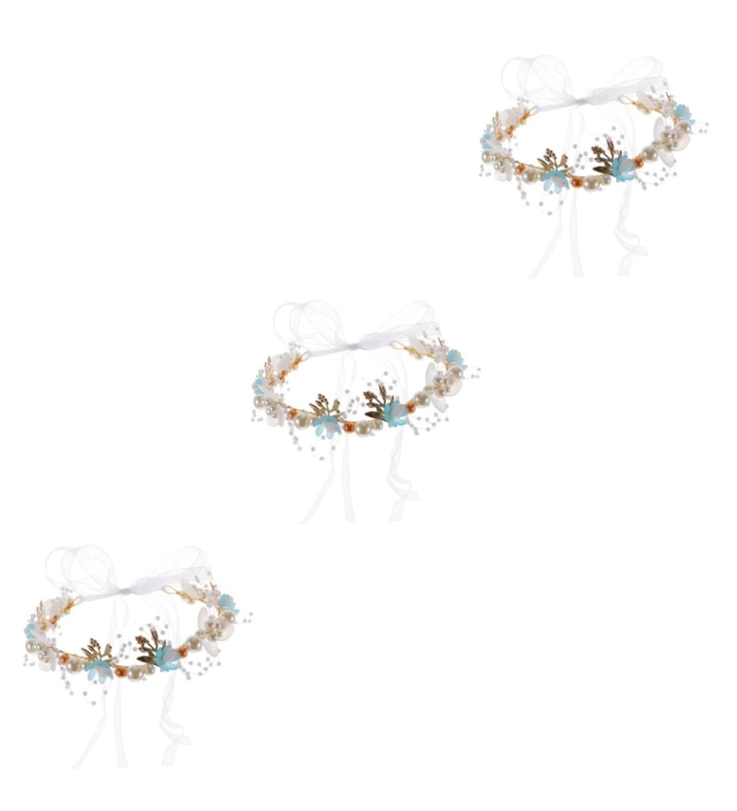 Lifkomes 3-Pack Floral Headband Hair Accessories for Girls | Wedding Flower Girl Headdress & Crown - Buy Online on GoSupps.com