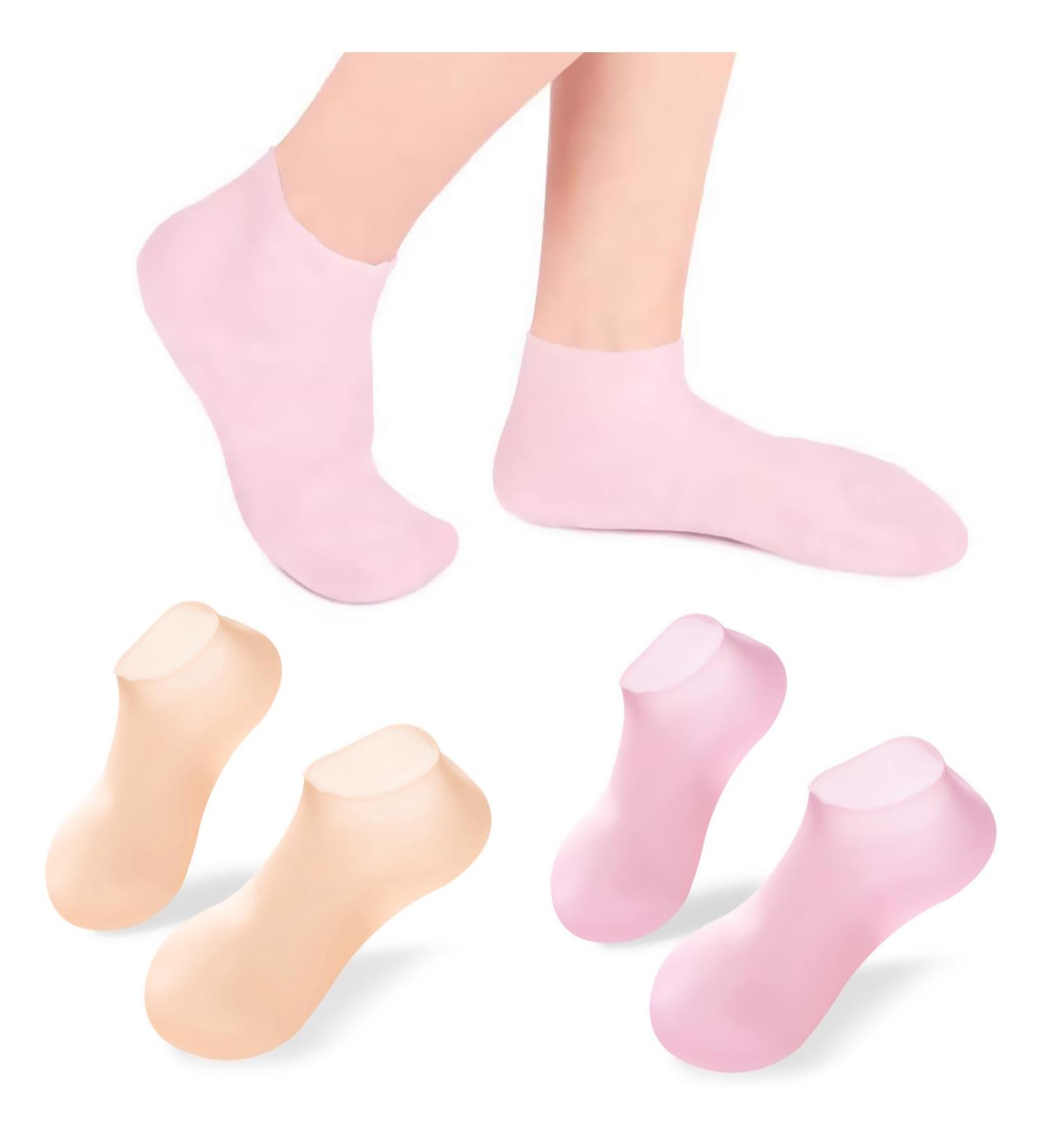 Silicone Socks 2 Pairs Foot Spa Pedicure Silicone Socks Moisturizing Socks Women Soft Gel Heel Socks Silicone Foot Moisturising Socks Soft Gel Heel for Women Dry Cracked Feet 2pc - Buy Online on GoSupps.com