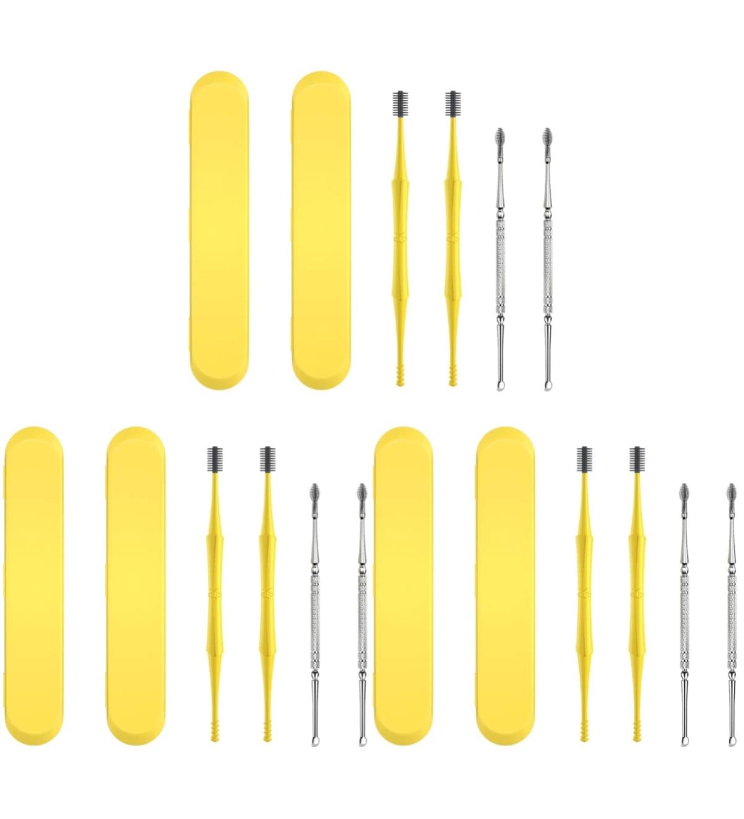 12pcs Metal Earwax Earpick Curette Kit - Double Spoon Cleaner Pickers for Men and Women - Steel Removal Tool with Color - 12x0.5cm - Buy Online on GoSupps.com