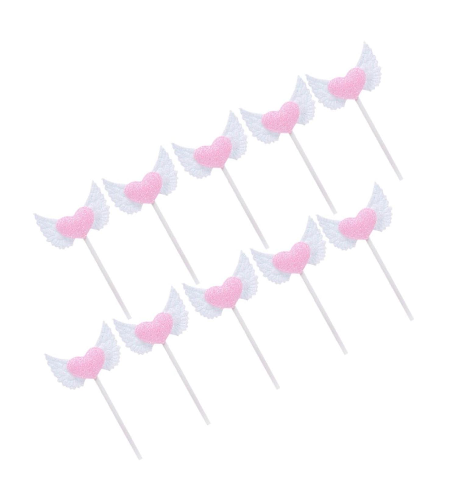 ibasenice 20pcs Bridal Shower Heart Fruit Picks Baby Shower Holiday Cupcake Picks Valentines Cupcake Topper Capacillos Para Cupcake Glitter Cake Decorations Paper Cup Bride Wedding White - Buy Online on GoSupps.com