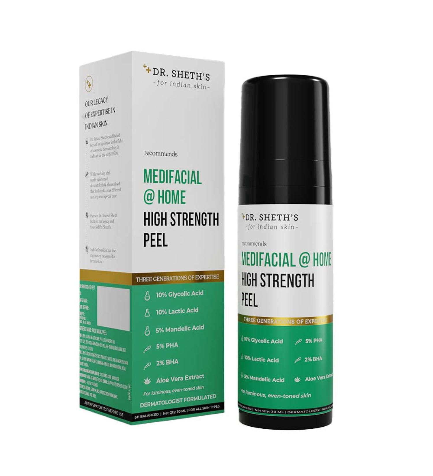 Dr. Sheth's Exfoliating Peel | AHA BHA Peeling Solution 30ml - Buy Internationally - Buy Online on GoSupps.com