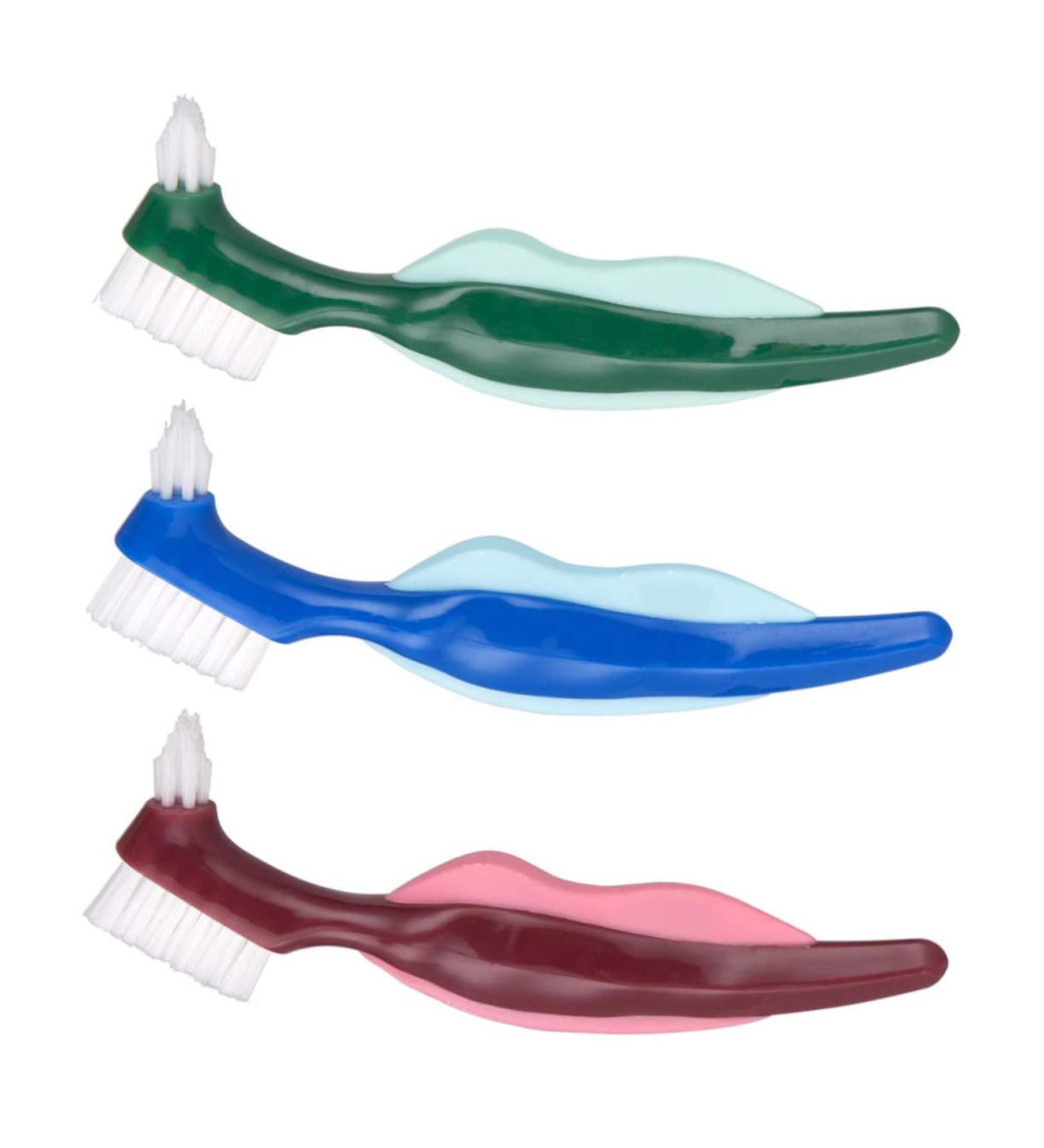 Buy Homsfou Double-Headed False Toothbrush & Denture Cleaning Tool | Best Prosthesis & Adhesive Care Brush - Buy Online on GoSupps.com