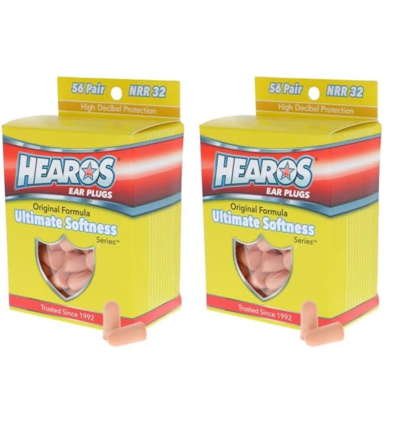 Buy HEAROS Ultimate Softness Series Ear Plugs - Beige 56 Pairs (Pack of 2) | Best Noise Reduction for Sleep & Travel - International Shipping Available - Buy Online on GoSupps.com