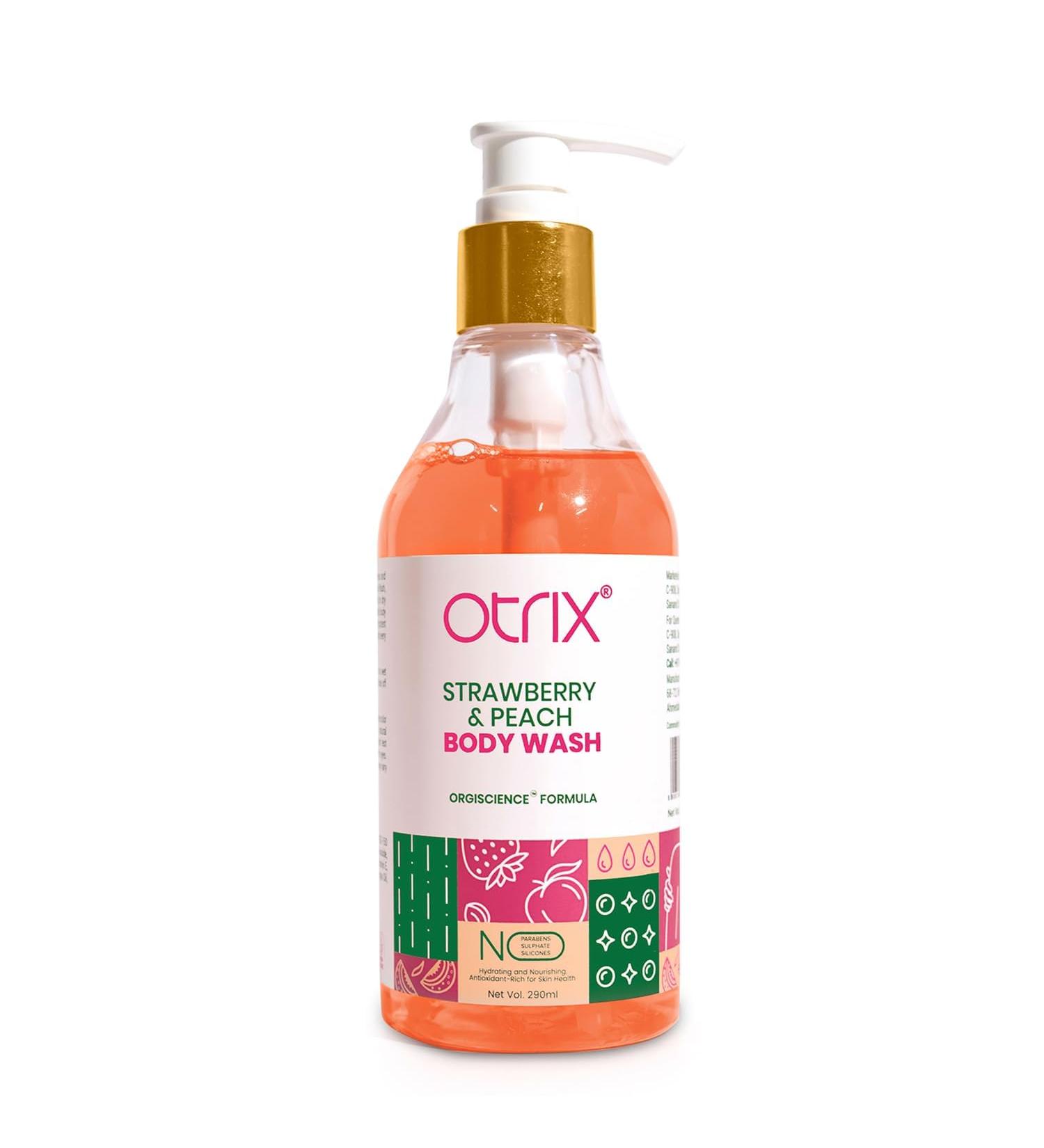 O.trix Strawberry Peach Hydrating Body Wash | Sulphate & Paraben-Free | Nourishing & Gentle Cleansing for Men & Women | 290ml - Buy Online on GoSupps.com