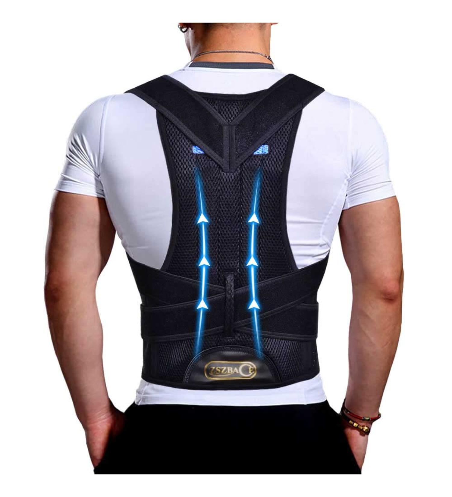Posture Correction Back Support Belt for Men & Women - Align Spine & Relieve Shoulder Pain - Adjustable Back Straightener with Bag (L) - Buy Online on GoSupps.com