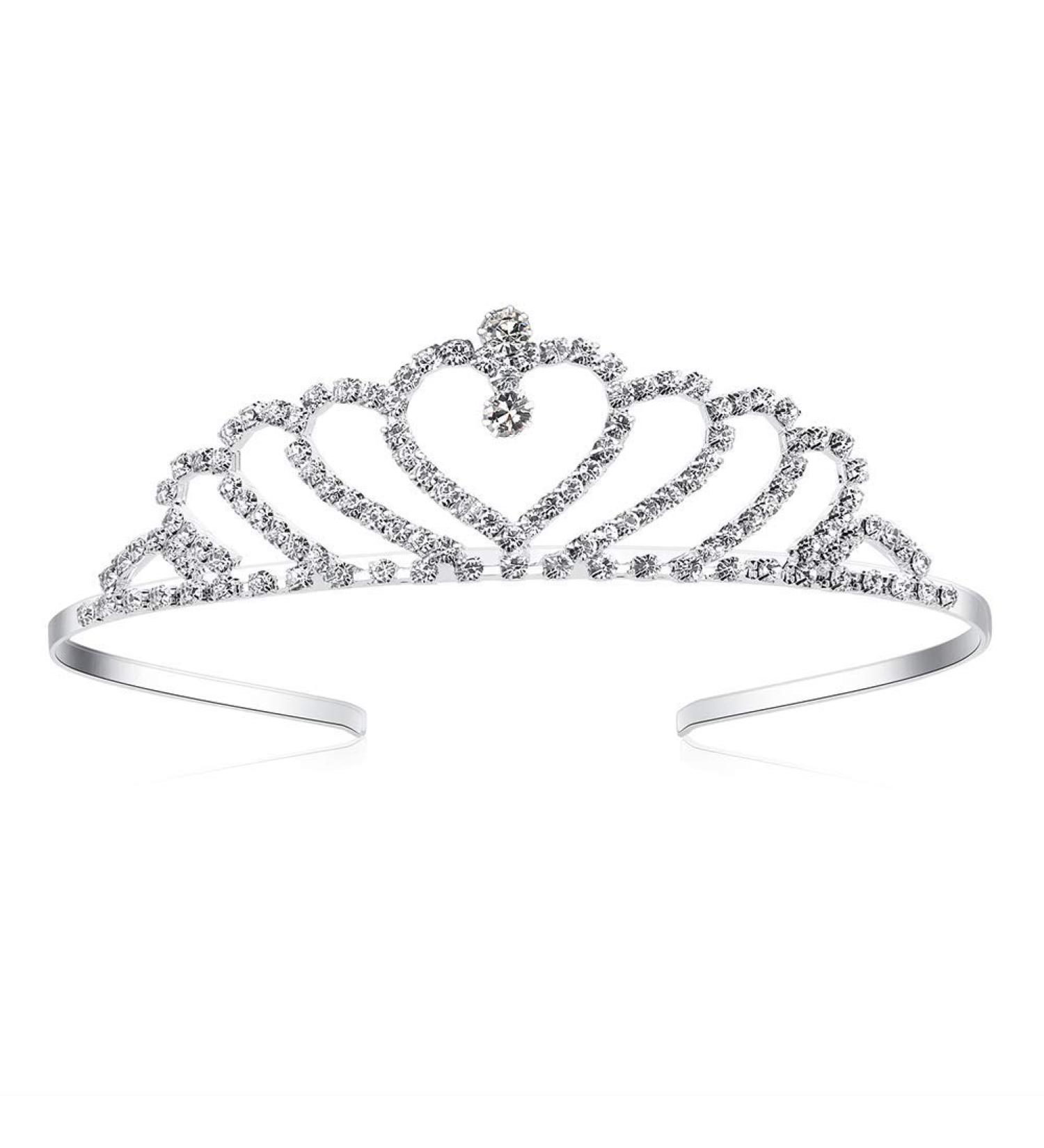 Girls Heart Rhinestone Tiara Crown for Wedding, Prom, Birthday Party - Lovelyshop Princess Crown - 1 Count - Buy Online on GoSupps.com