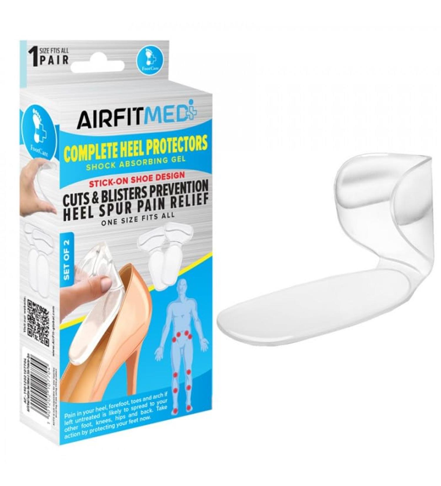 Footcare Complete Heel Protector - Stick-On Shoe Design | Prevent Blisters & Cushion Heel Inserts for Women - 2 Piece Shoe Heel Pads - Buy Online on GoSupps.com