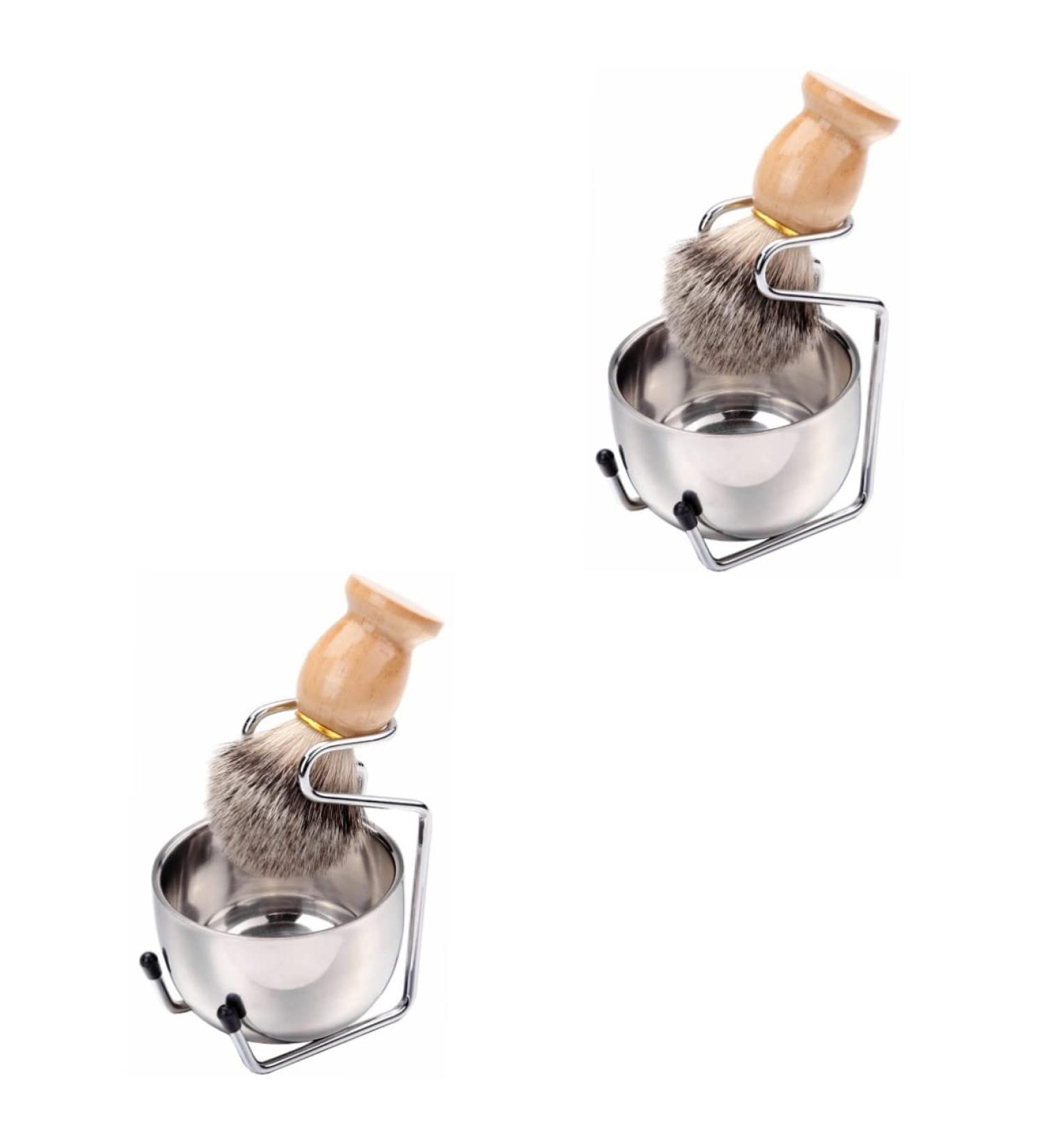 Beavorty Beard Care Set - 2 Razor Brushes Shaving Stand & Bamboo Tools for Men - Buy Online on GoSupps.com