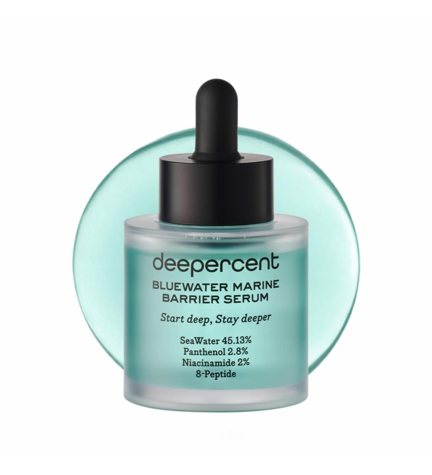 DEEPERCENT Bluewater Marine Barrier PDRN Serum Dewy Skin Deep Hydration Long Lasting Moisture Hyaluronic Acid Niacinamide Fast Absorbing Barrier Repair Fragrance Free Korean Skincare (1.52 fl oz) - Buy Online on GoSupps.com