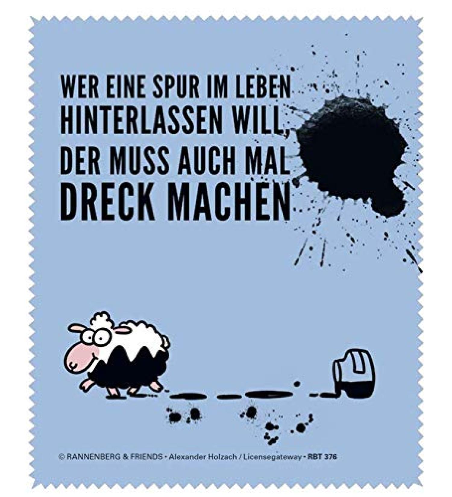 Funny motif glasses cleaning cloth "Leave a trace" by Rannenberg & Friends