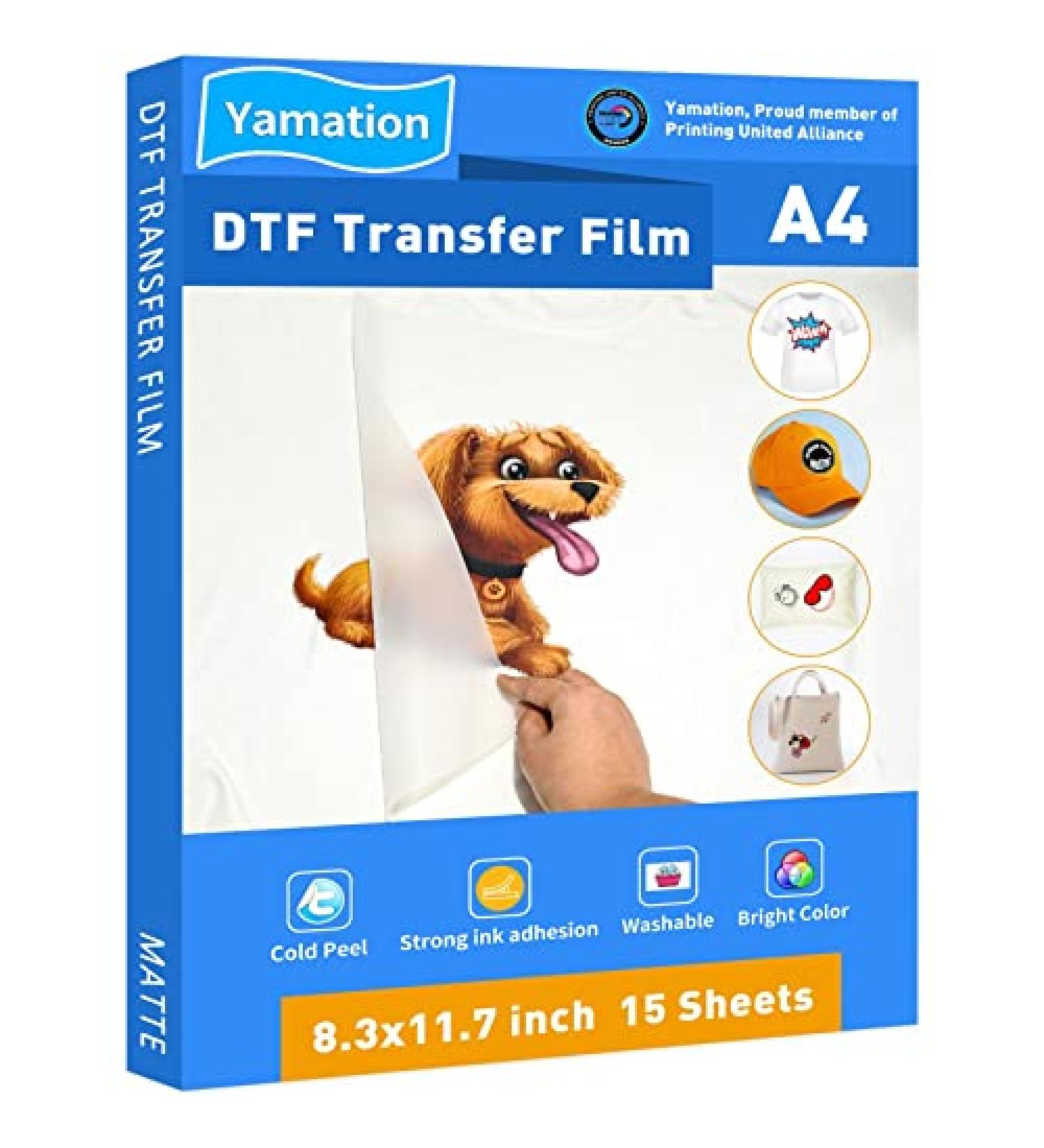 Yamation DTF Transfer Film A4 - 15 Sheets | Premium Double-Sided Matte Finish PET Transfer Paper for T-Shirts - Buy Online on GoSupps.com