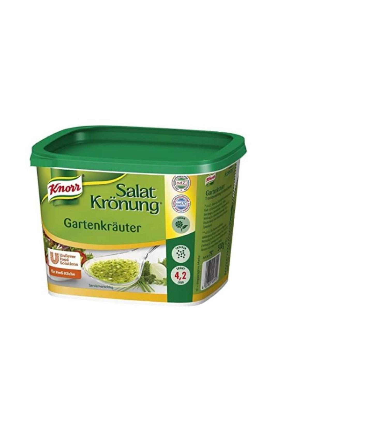 KNORR Garden Herb Salad Dressing 500 gram TUB - Knorr Gartenkr uter Salatkr nung - Includes Helen's Own English Instruction Booklet - Instant salad dressing powder - 500 gram resealable TUB Garden Tub