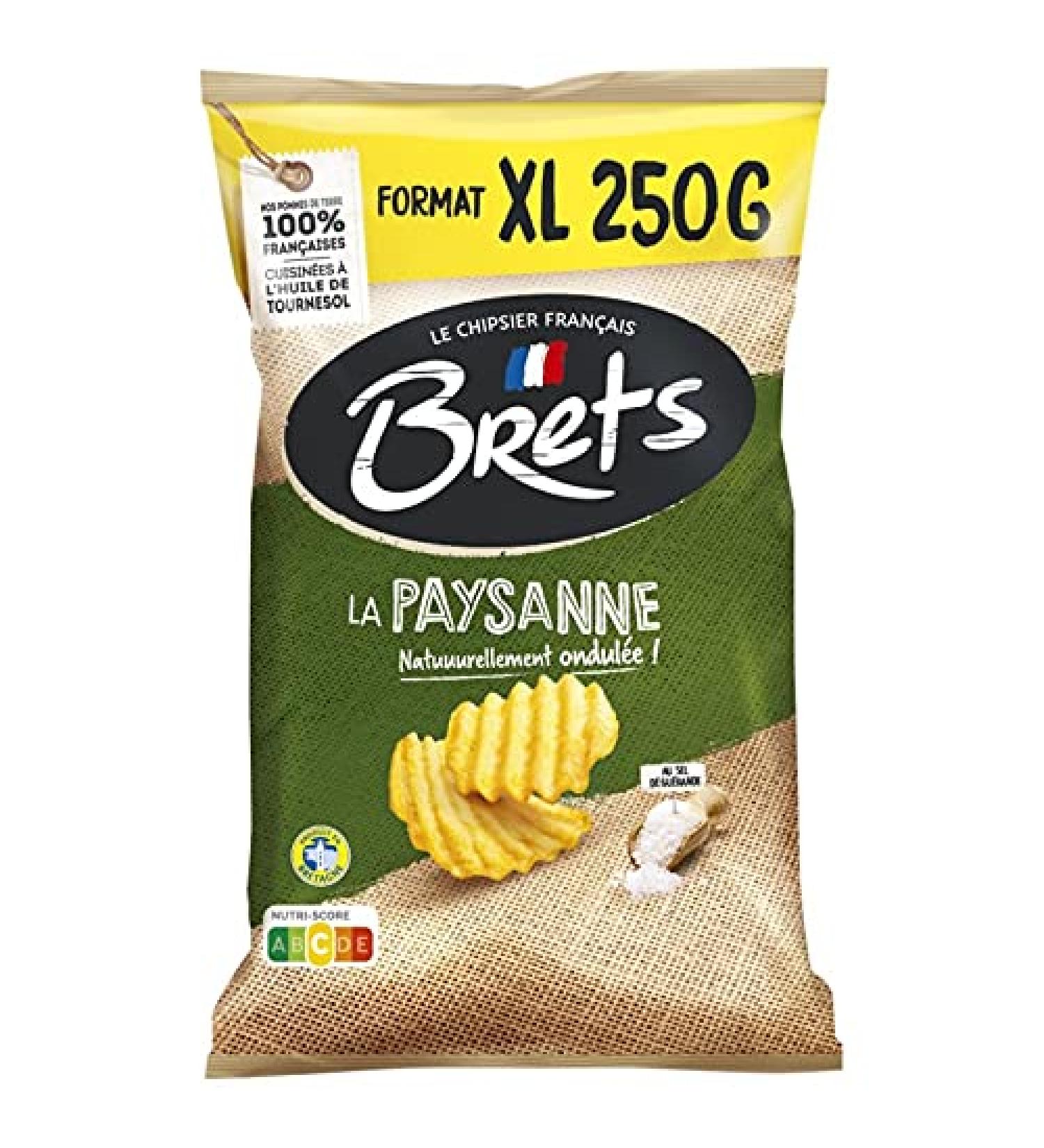 Savourez les Chips Nature Paysannes BRET'S au Sel de Gu rande croustillantes et authentiques 250g- Lot De 4