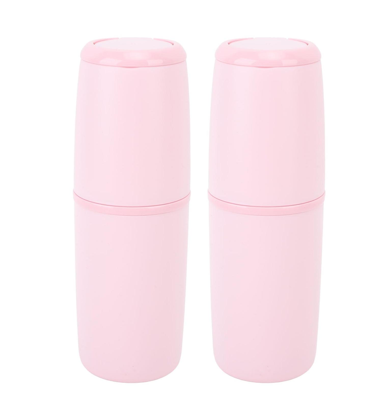 Versatile Toothbrush Holder & Toothpaste Storage Travel Case - Lightweight & Portable for Business & Outdoor - Pinkish - Buy Online on GoSupps.com