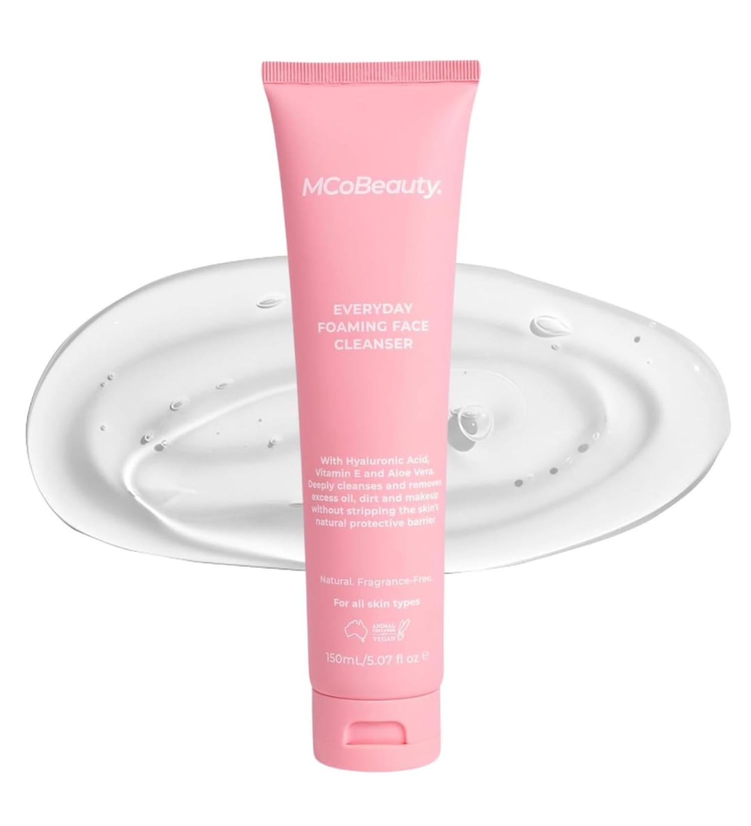 MCoBeauty - Everyday Foaming Facial Cleanser - Deep Cleansing & Hydrating Formula with Aloe Vera Hyaluronic Acid & Vitamin E - Vegan Cruelty-Free Skin Care - Limpiador Facial - Buy Online on GoSupps.com