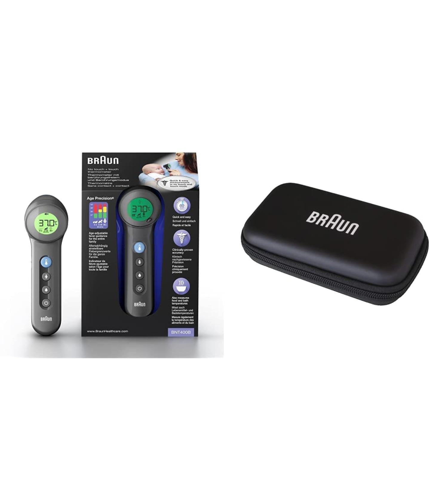 Buy Braun No Touch + Touch Thermometer BNT400 with Age Precision & Protective Storage Pocket - International Shipping Available - Buy Online on GoSupps.com
