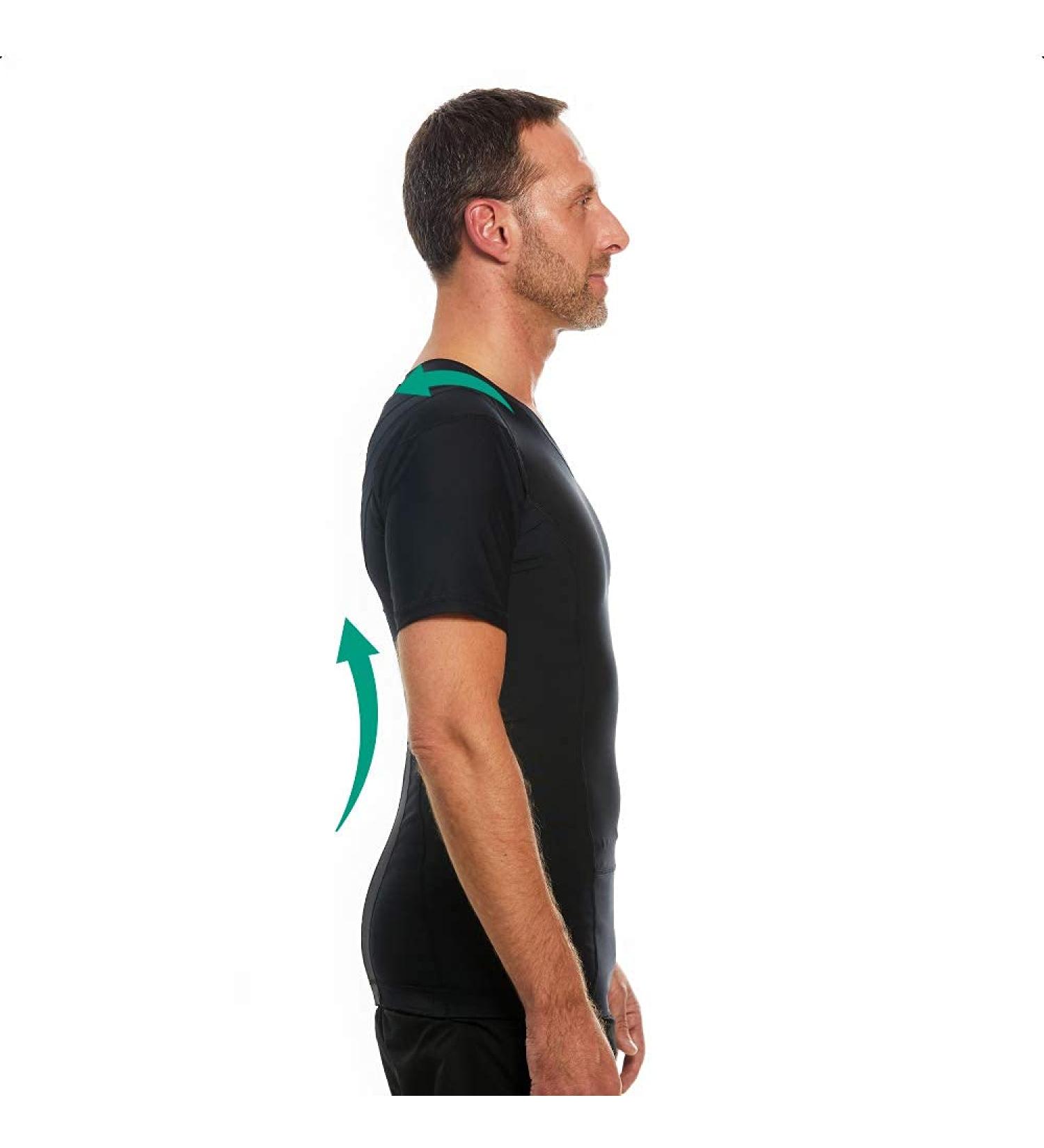 Anodyne Posture Shirt for Men | High-Up Shirt for Posture Correction | Improve Posture & Reduce Pain | Medically Approved | Medium - Black - Buy Online on GoSupps.com