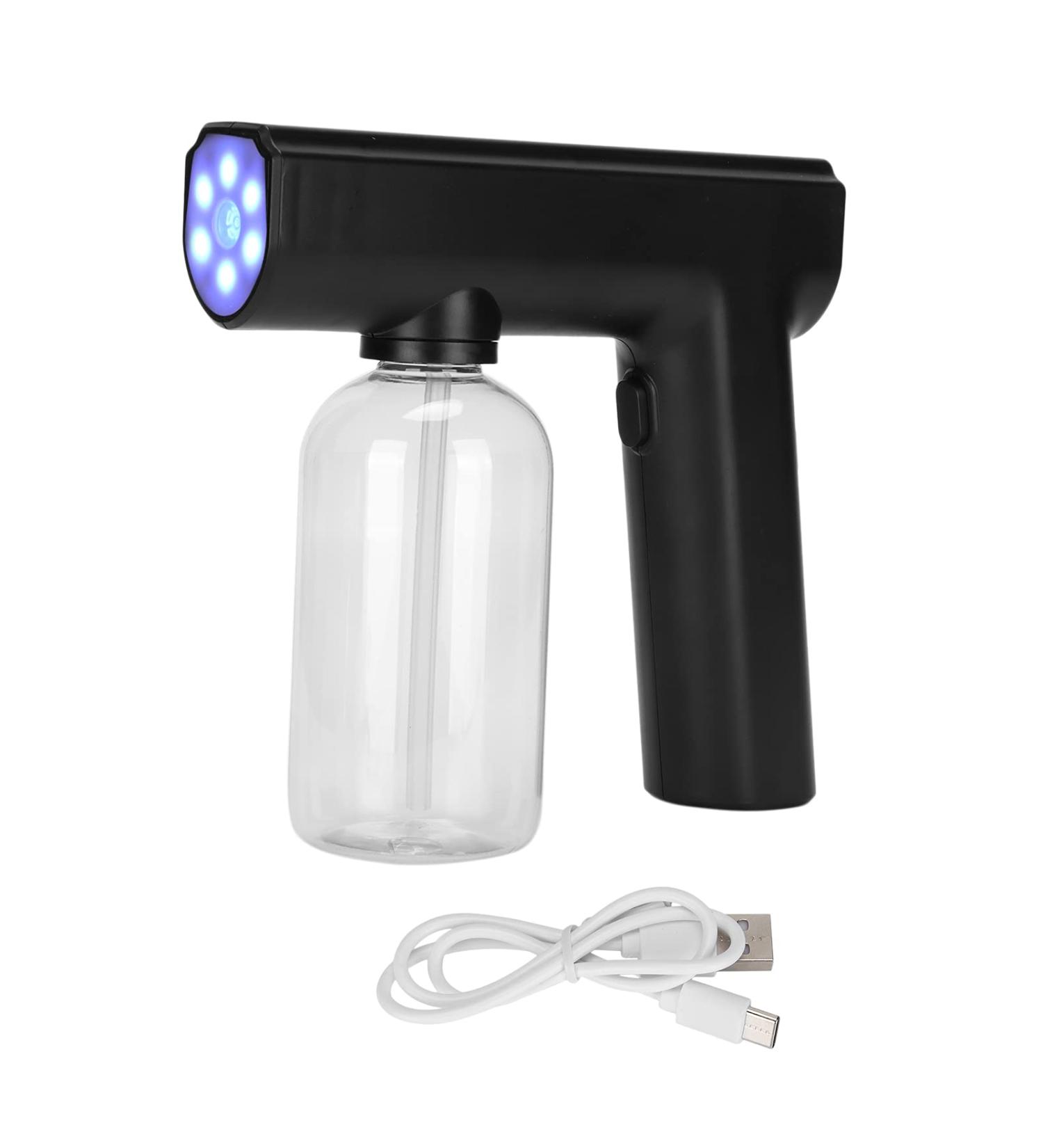 Portable Nanometer Mist Sprayer Gun Rechargeable Nano Electric Handheld with Light Fogger Multifunctional Wireless Cleaning for Home School Office or Garden (Black) - Buy Online on GoSupps.com
