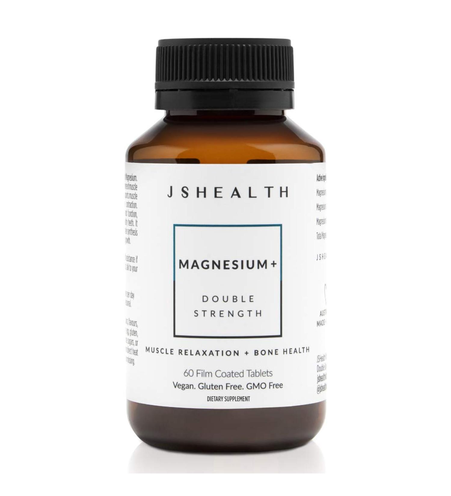 JSHealth Double Strength Magnesium Supplements - Glycinate & Citrate (60 Tablets) - Buy Online on GoSupps.com